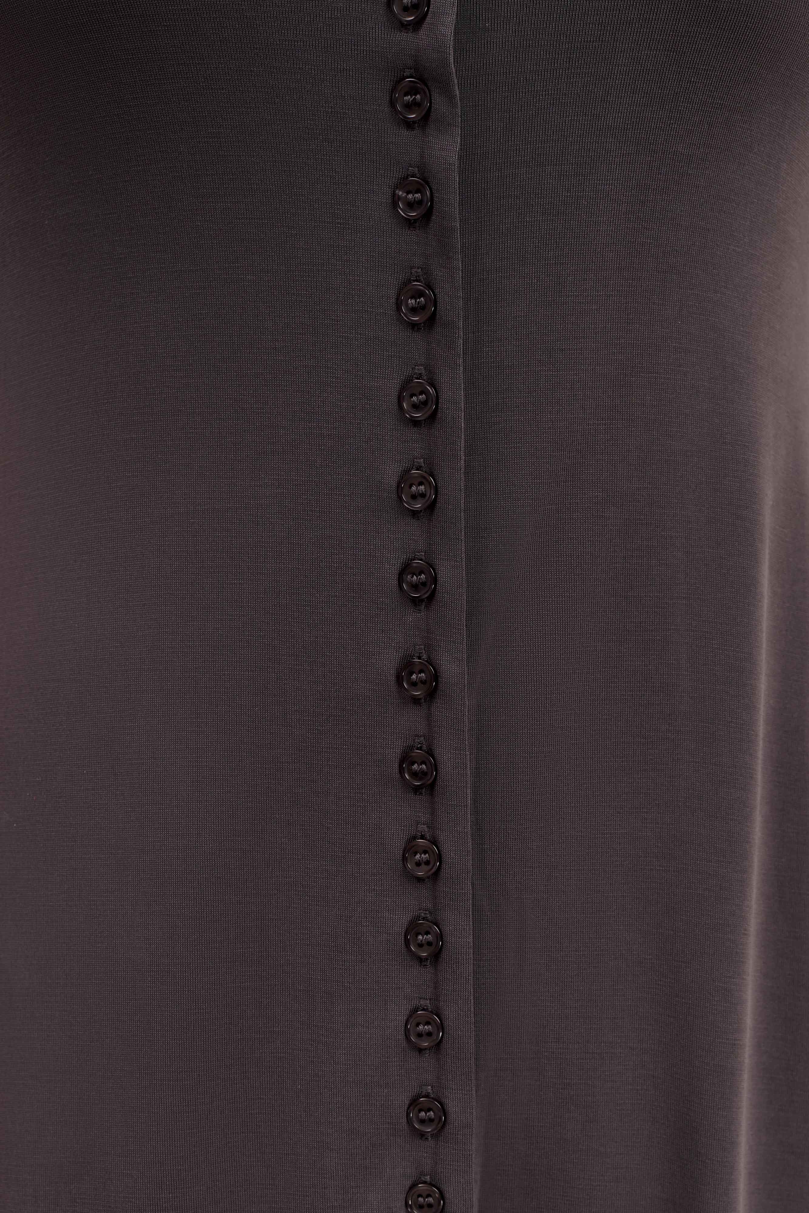Levaru Anders Şeftali Jersey Midi Elbise - Kömür