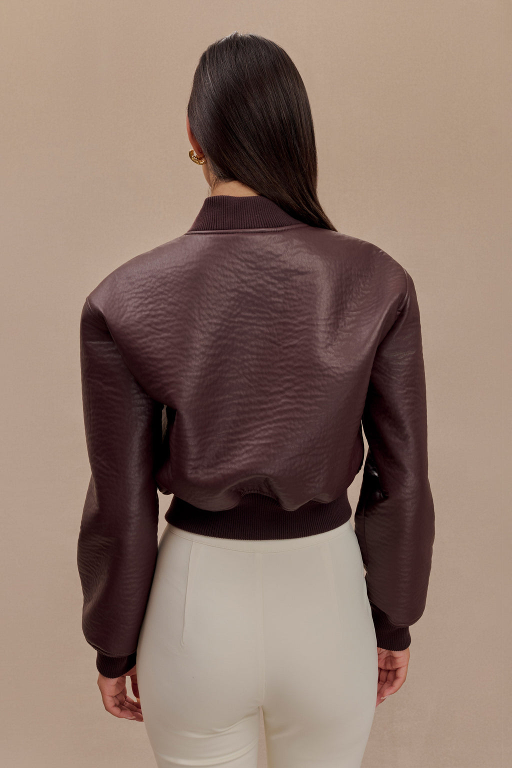Levaru  Codi Suni Deri Bomber Ceket - Merlot