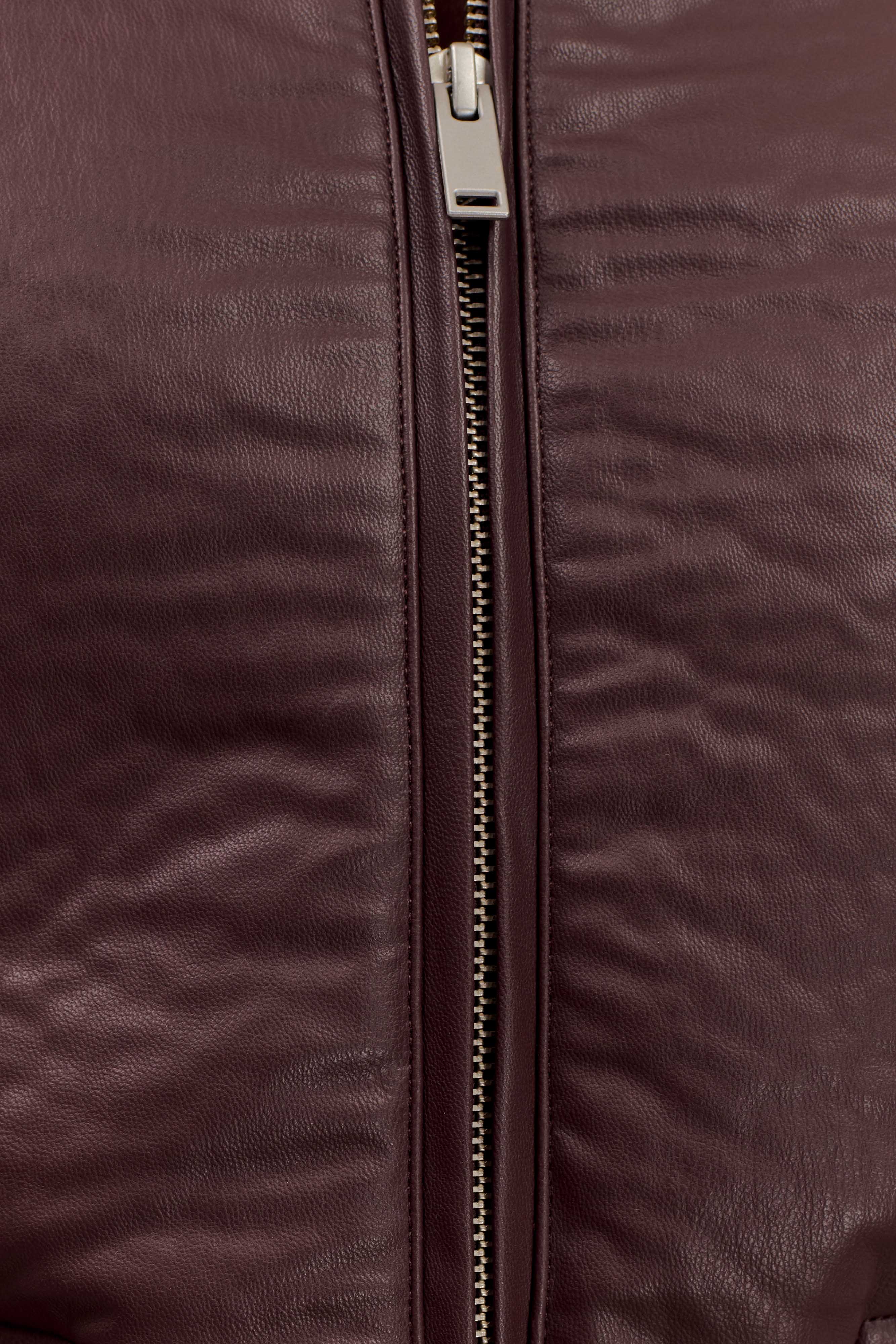 Levaru  Codi Suni Deri Bomber Ceket - Merlot