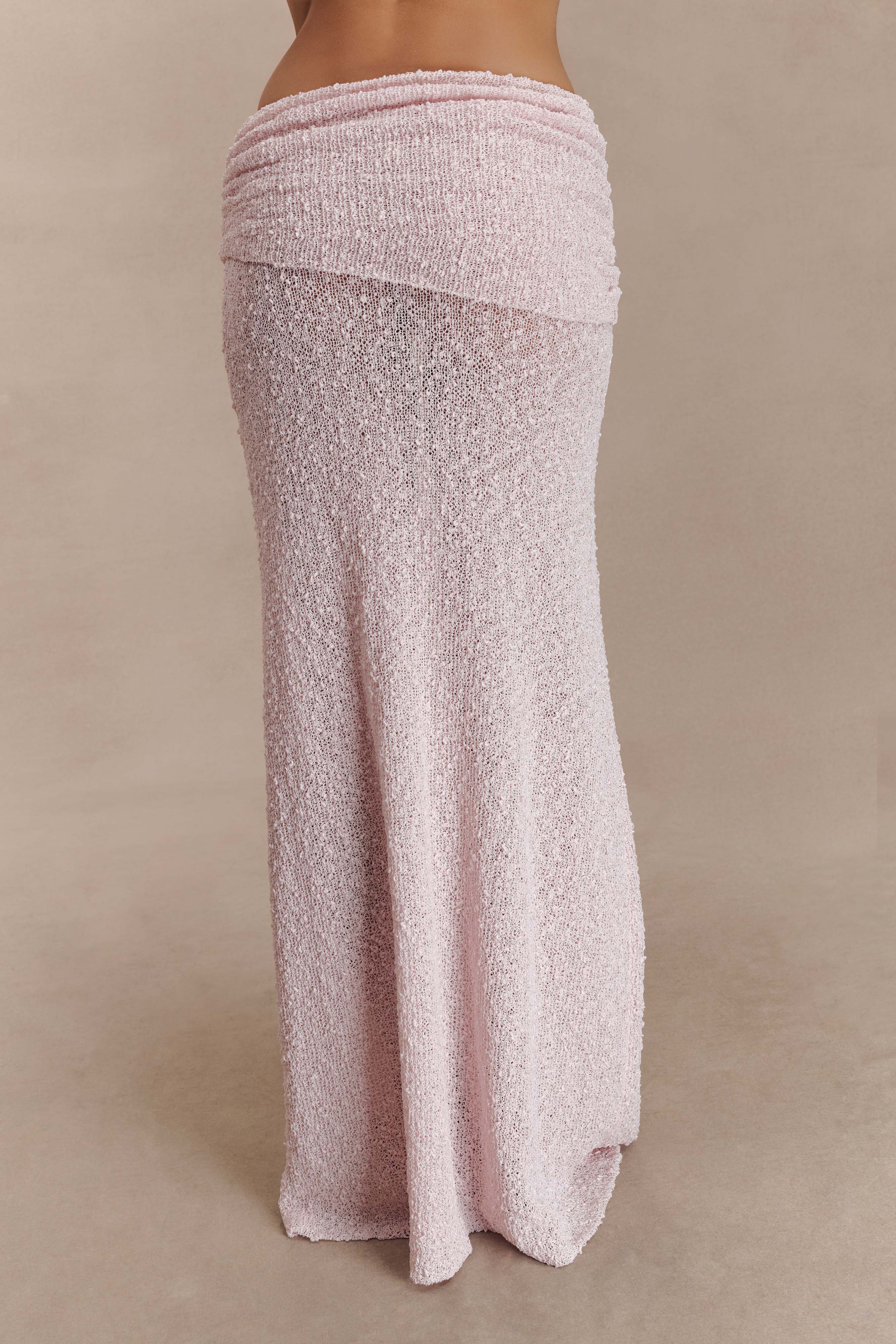LevauroPetra Dantelli Örgü Maxi Etek - Misty Rose