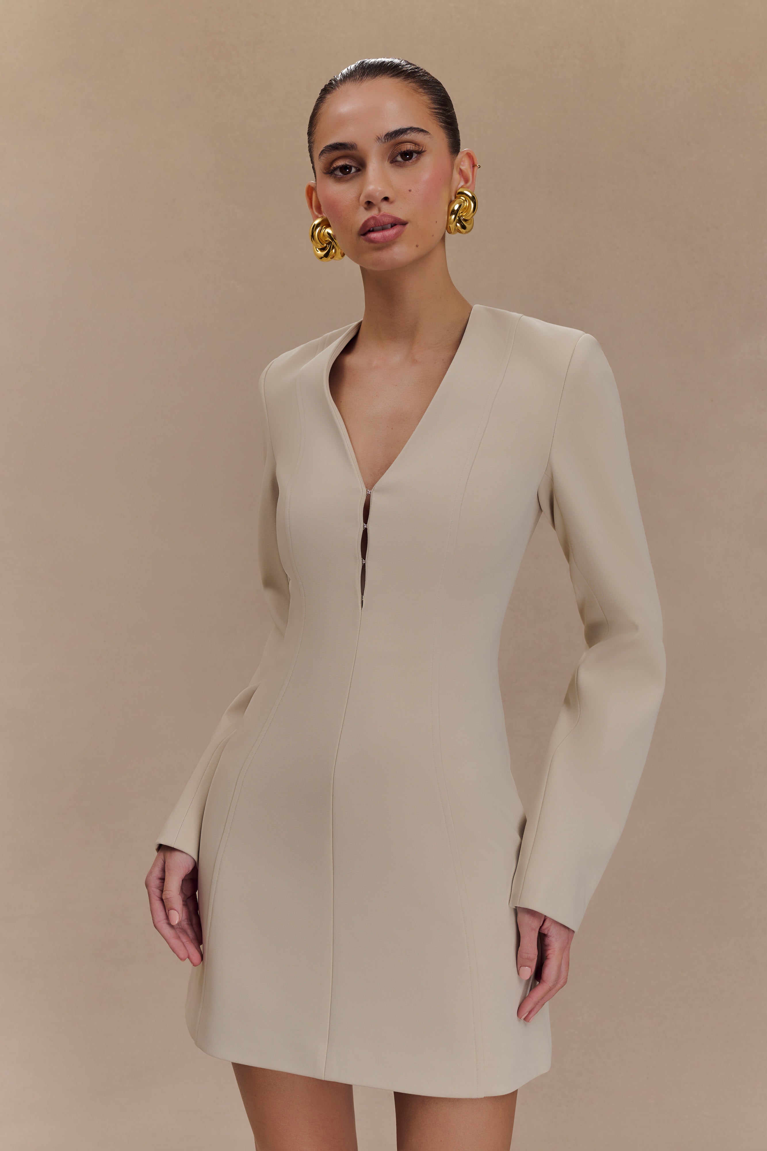 Levauro Arora Piliseli Takım Elbise Blazer Elbise - Kum