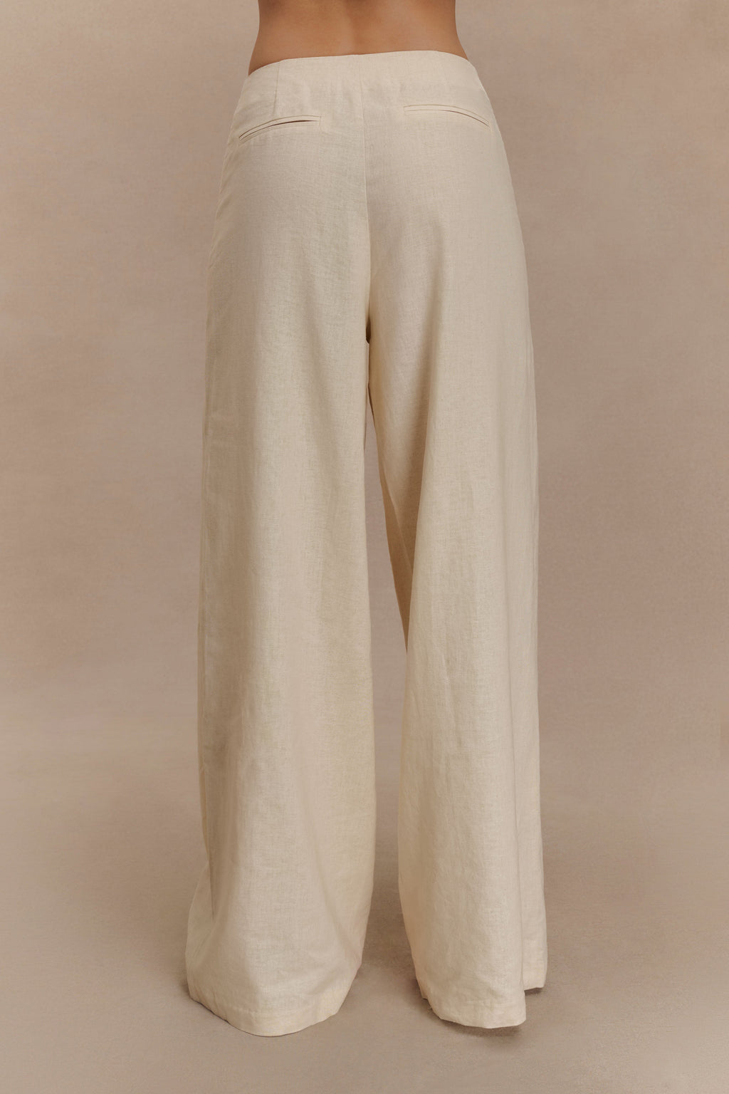 Levauro Brandi Keten Düz Paça Pantolon - Wheat Marle