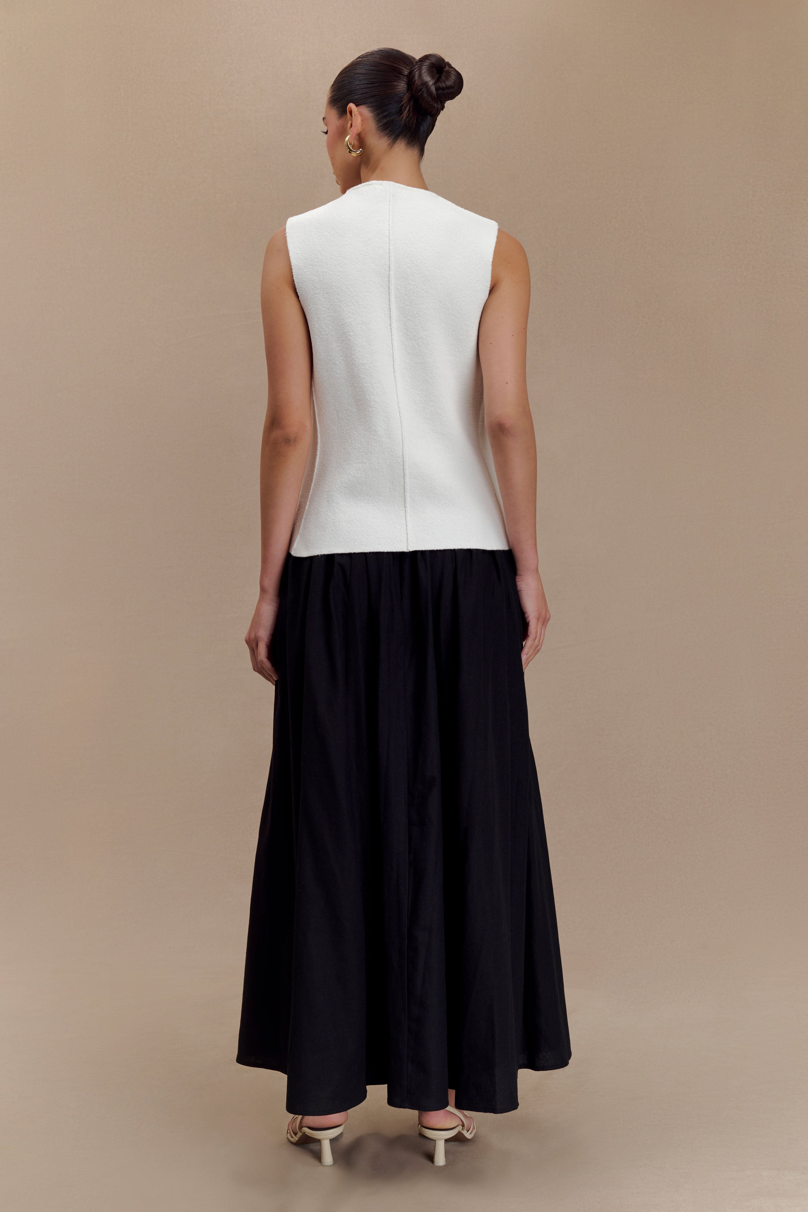 Levauro Clarence Keten A-Line Maxi Etek - Siyah
