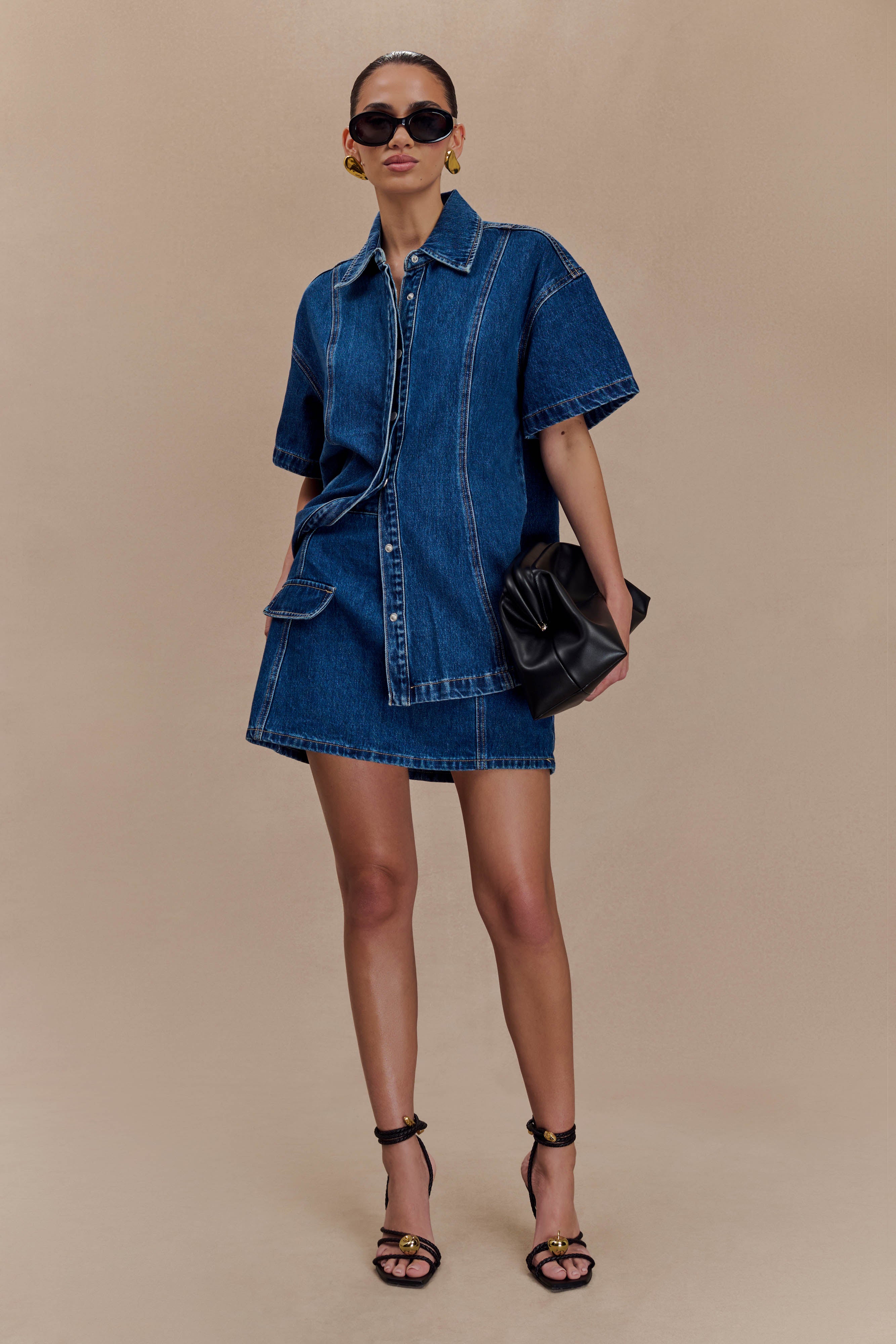 Levauro Rosalyn Mini Denim Şort - Lacivert