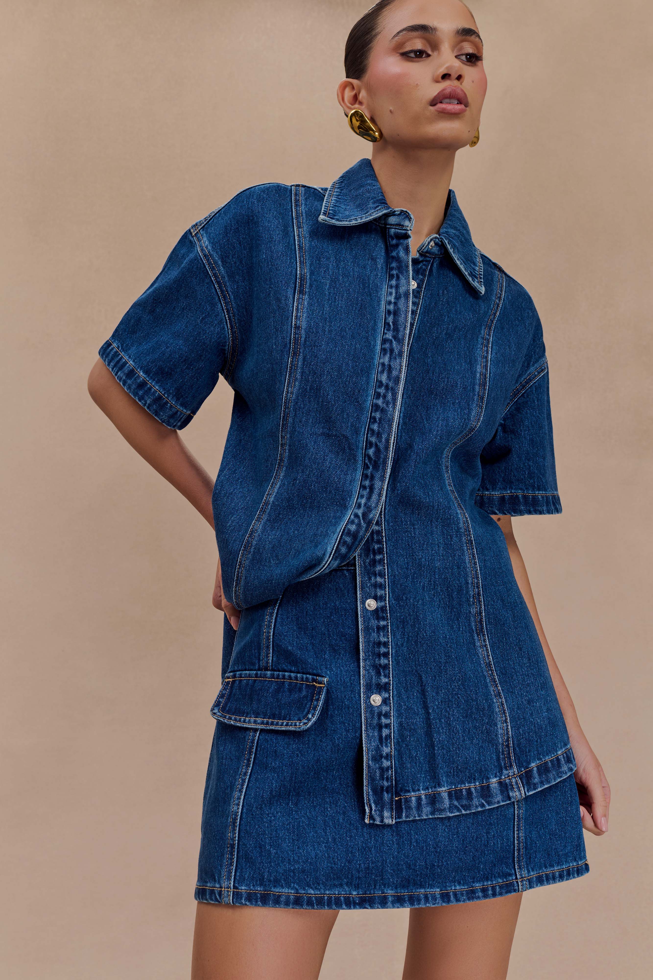 Levauro Rosalyn Mini Denim Şort - Lacivert