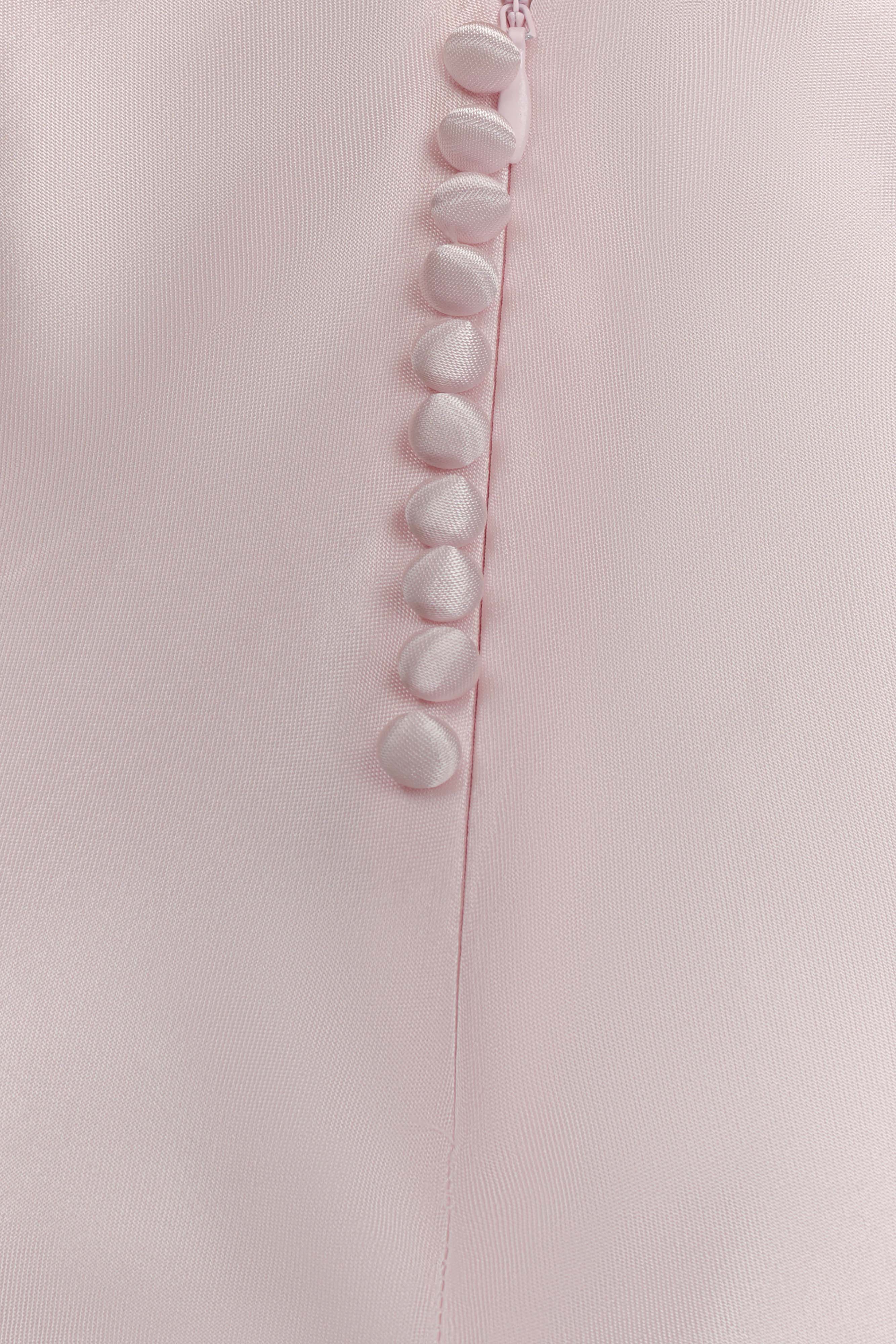 Levauro  Esther Yanardöner Saten Cowl Maxi Elbise - Soluk Pembe