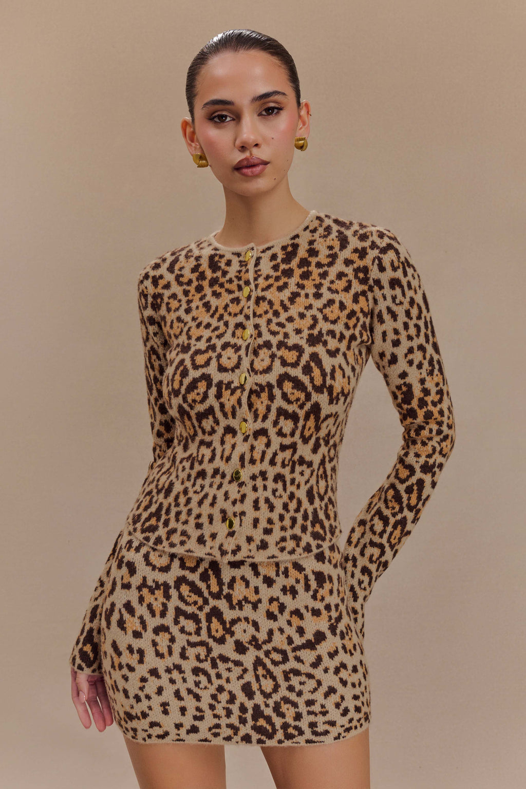 Levauro  Marissa Örgü Hırka - Leopar Desenli
