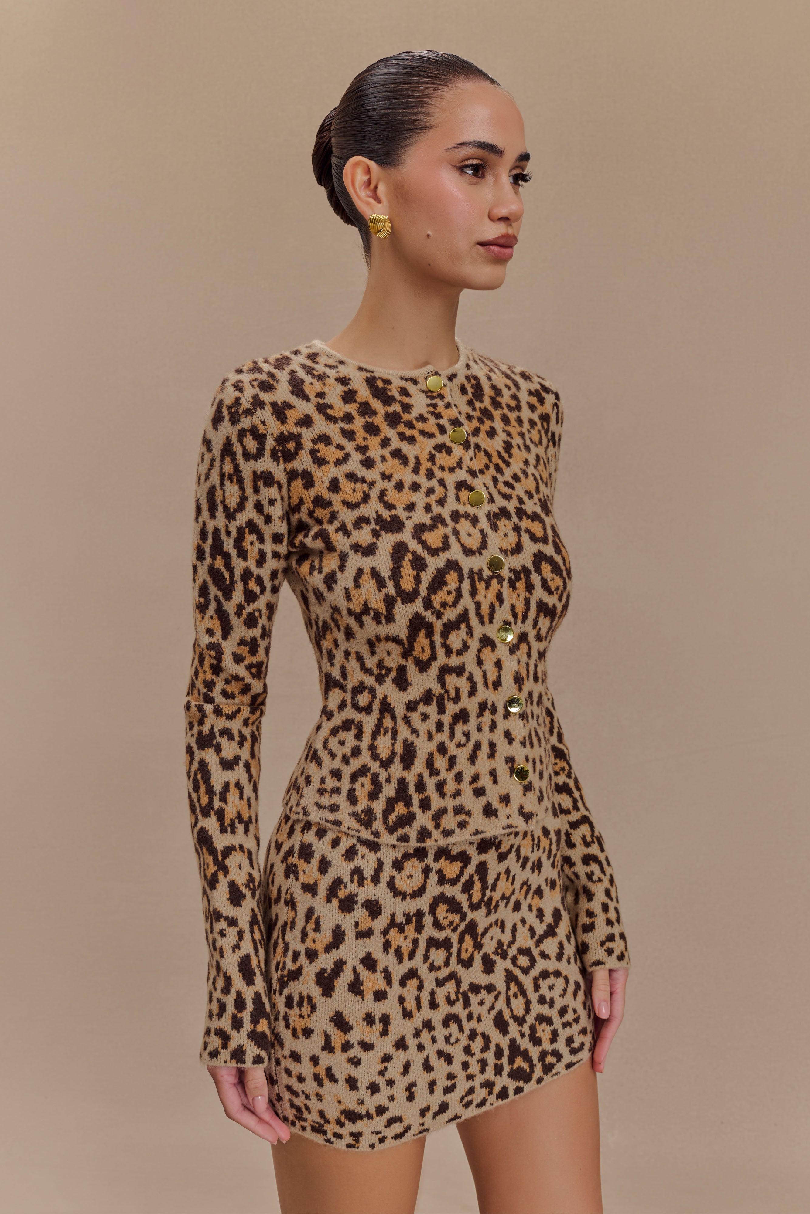 Levauro  Marissa Örgü Hırka - Leopar Desenli