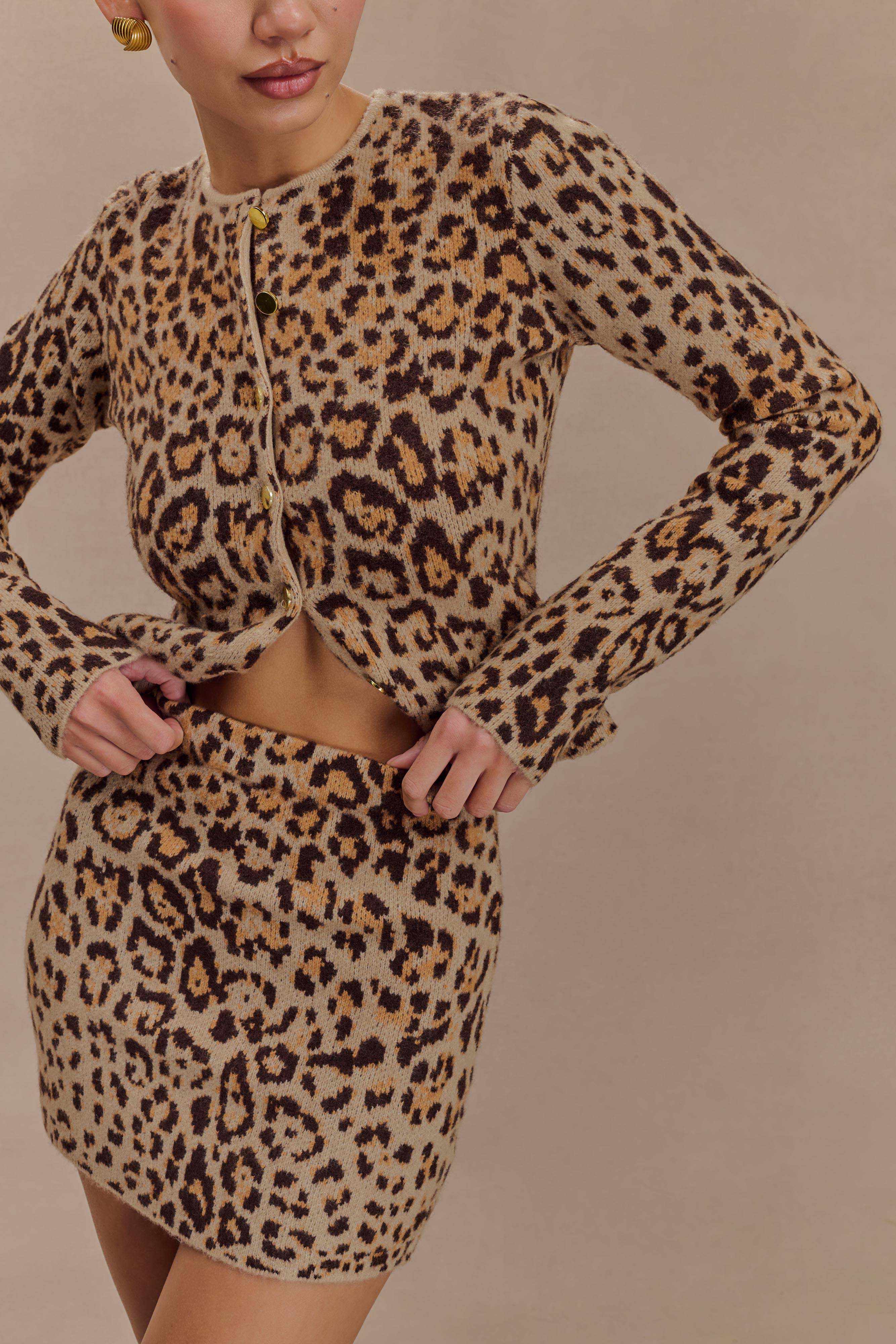Levauro  Marissa Örgü Hırka - Leopar Desenli