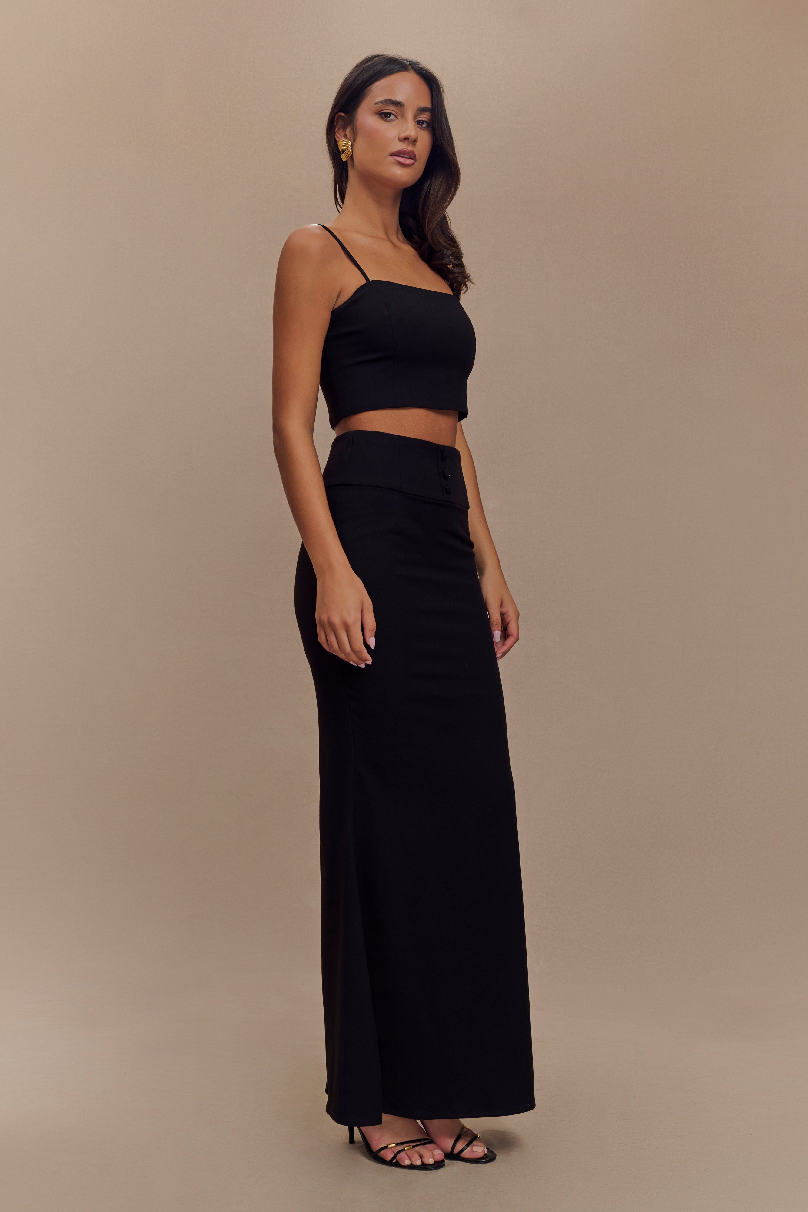 Levauro Grace Takım Elbise Crop Top - Siyah