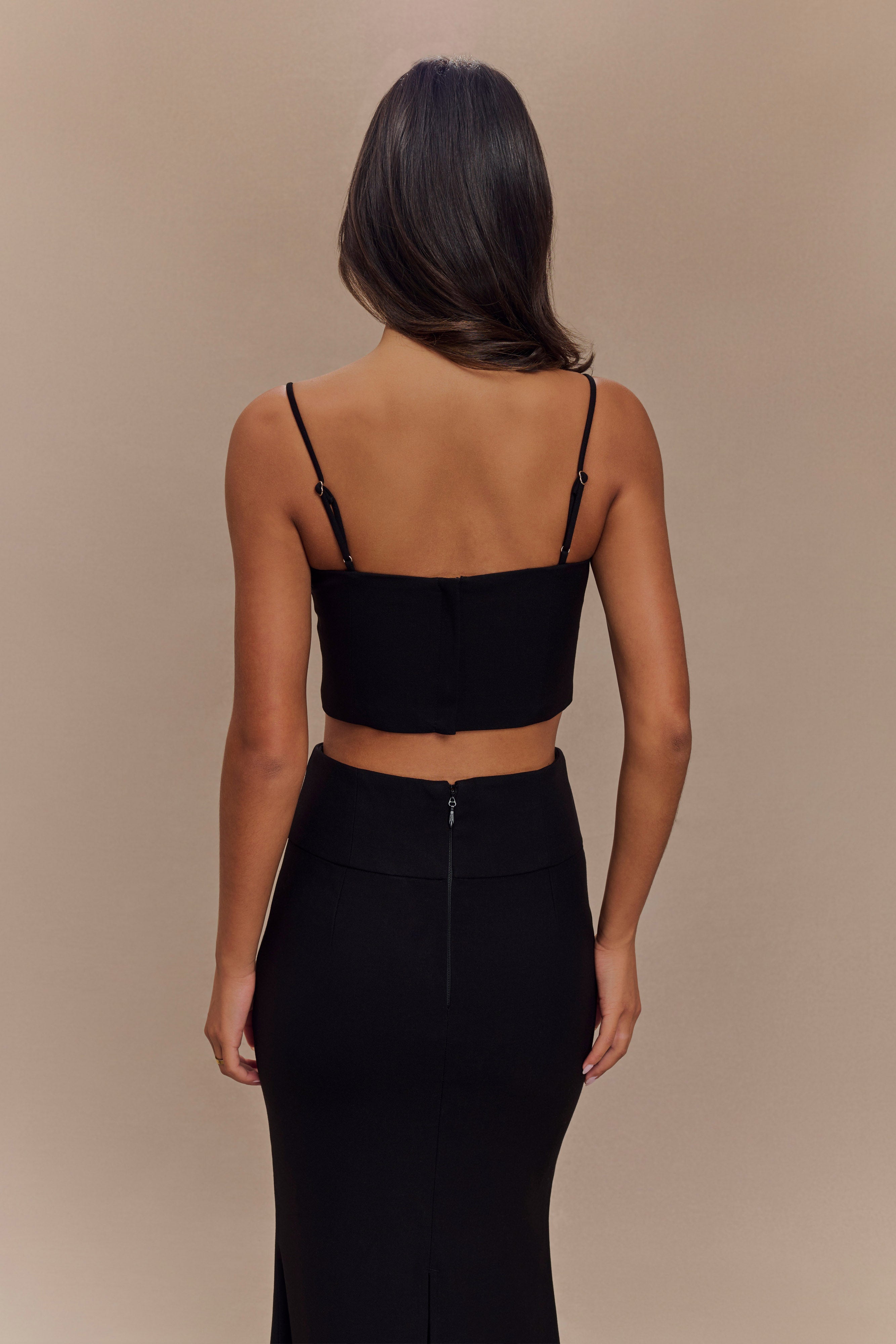 Levauro Grace Takım Elbise Crop Top - Siyah