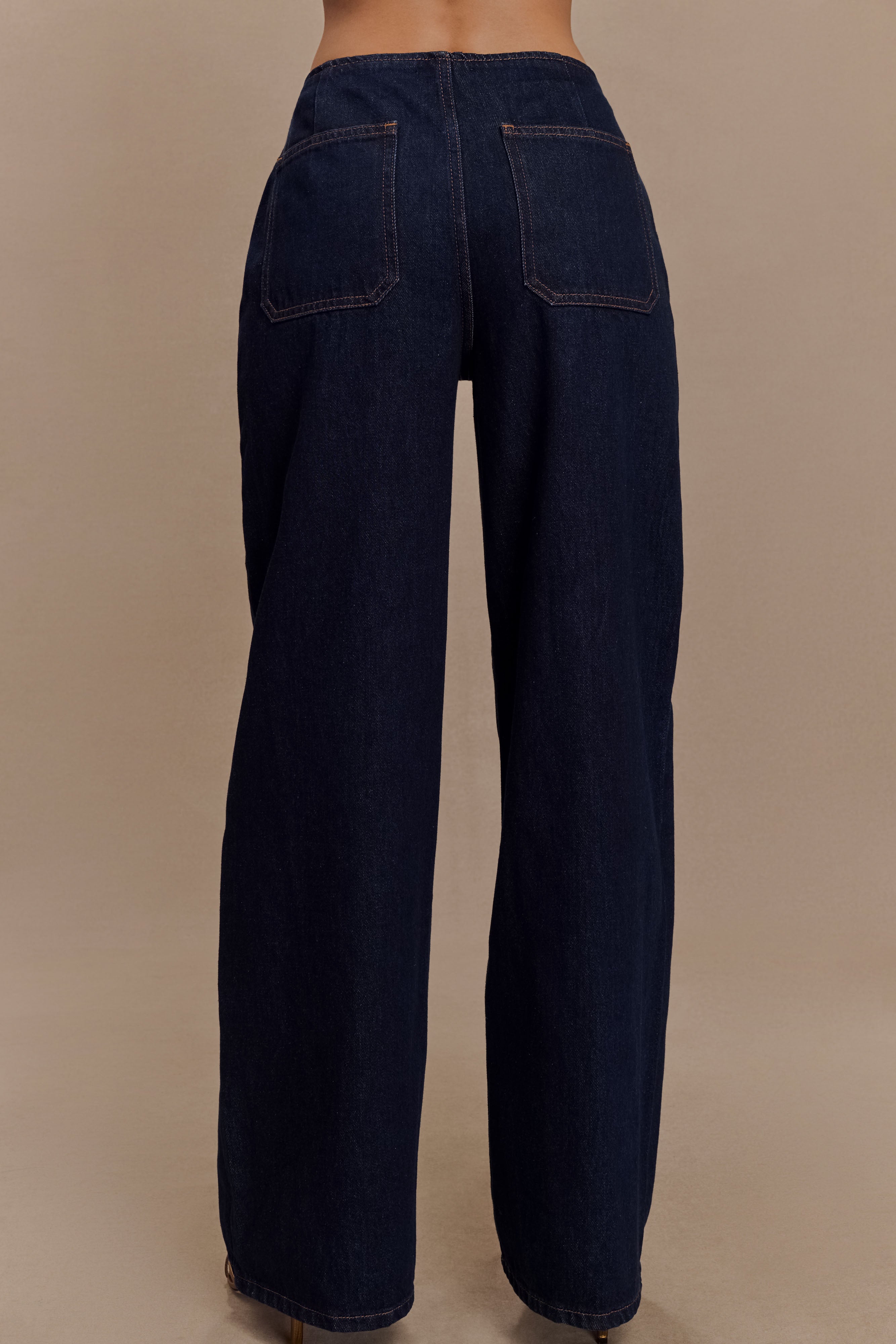 Levauro Caitlin Mid Bel Denim Flare Jeans - İndigo Mavi