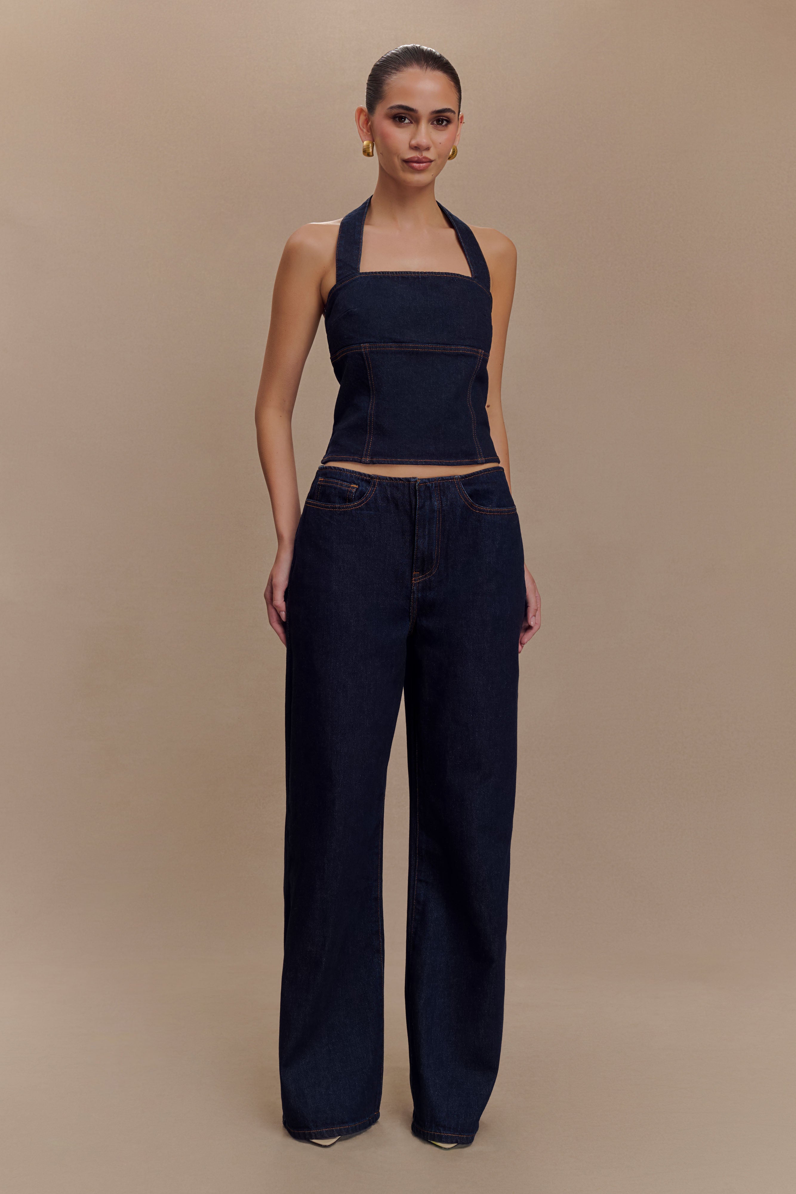 Levauro Caitlin Mid Bel Denim Flare Jeans - İndigo Mavi