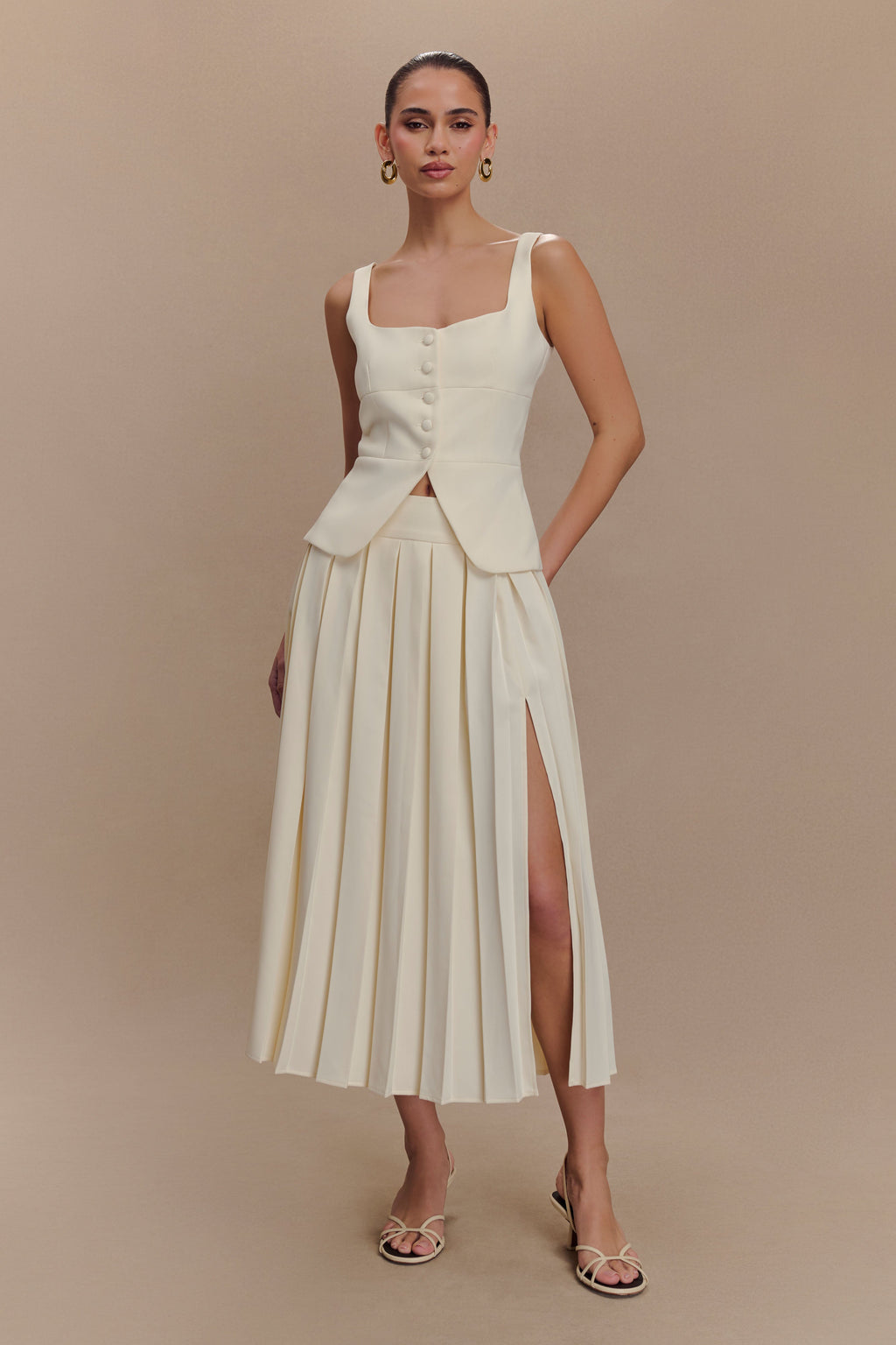Levauro  Sunny Takım Elbise Peplum Üst - Fildişi