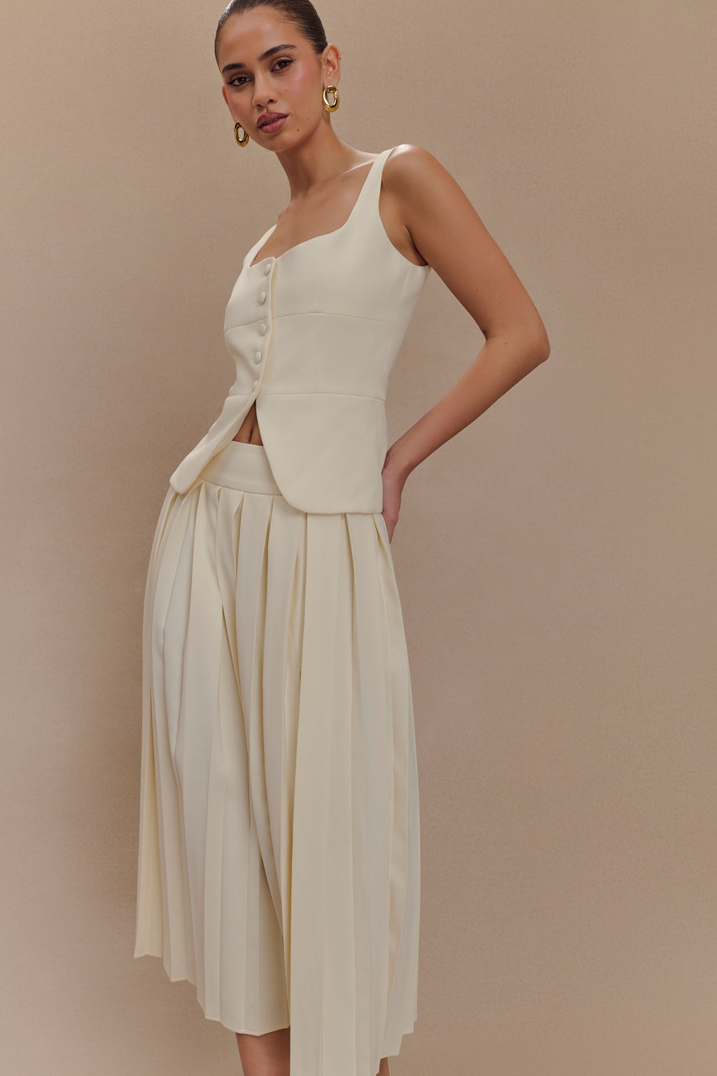 Levauro  Sunny Takım Elbise Peplum Üst - Fildişi