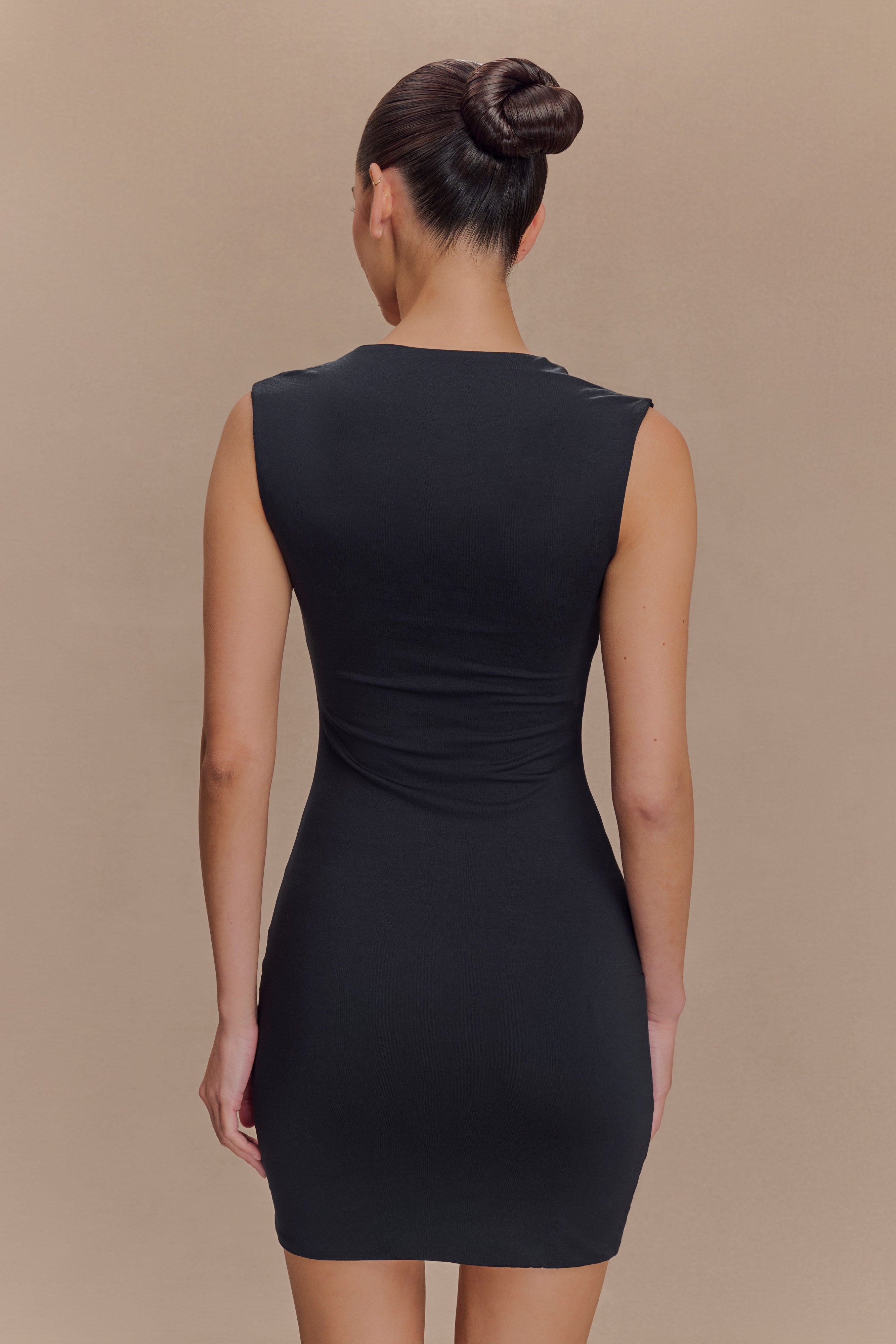 Levauro  Tatianna Dantelli Modal Mini Elbise - Siyah