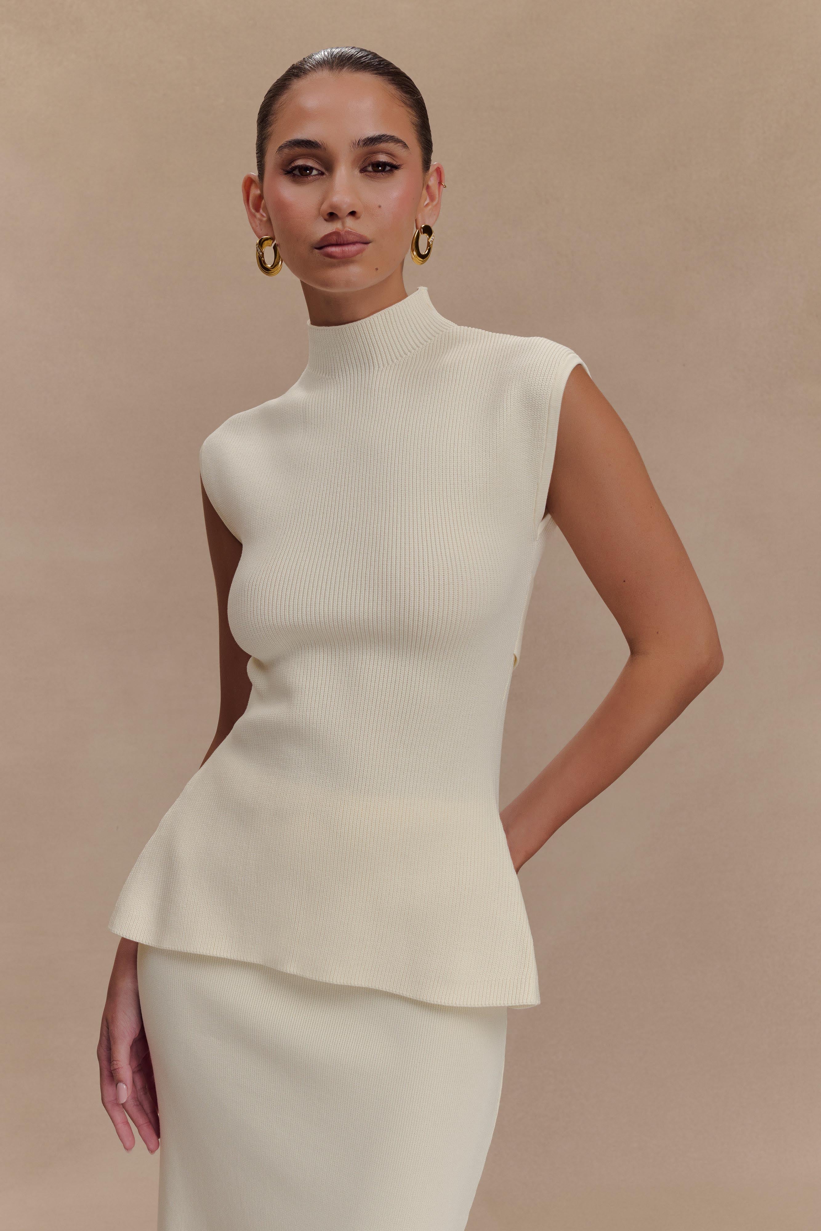 Levauro Maxine Knit Arkası Açık Üst - Fildişi