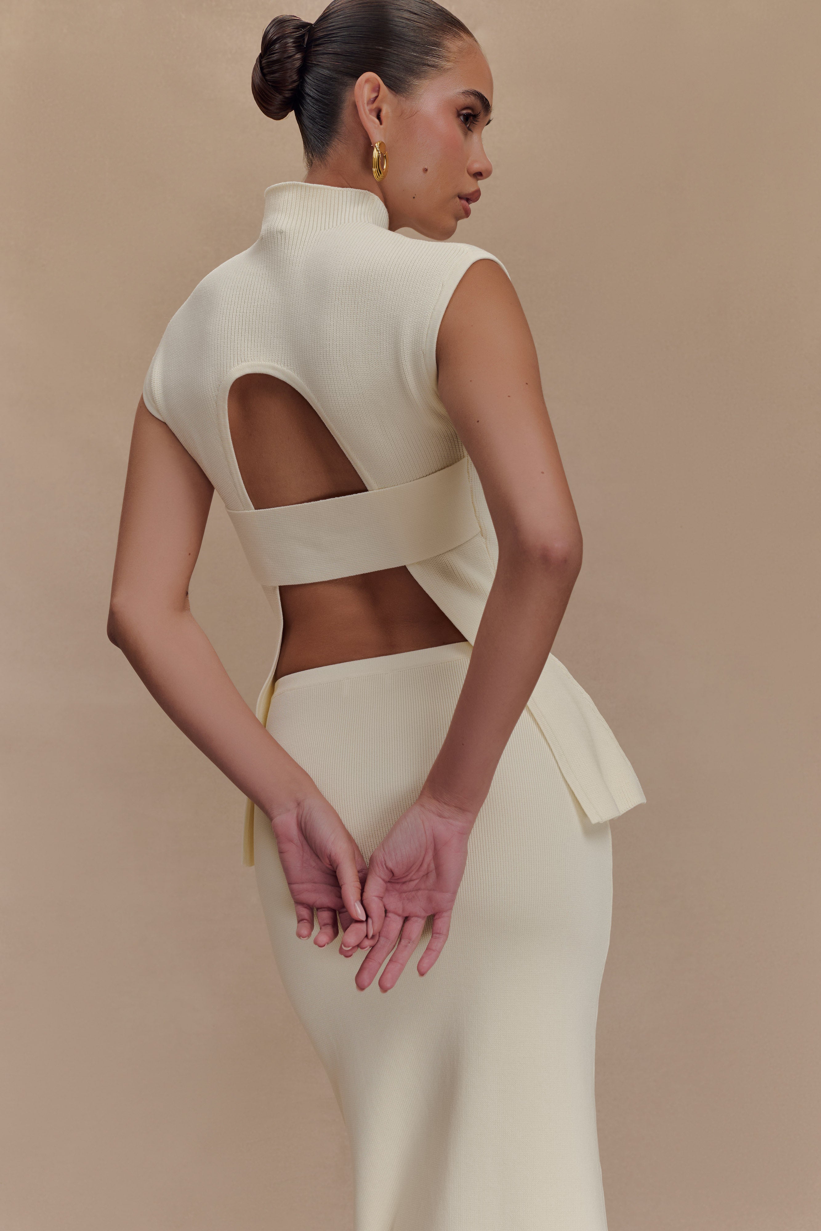Levauro Maxine Knit Arkası Açık Üst - Fildişi