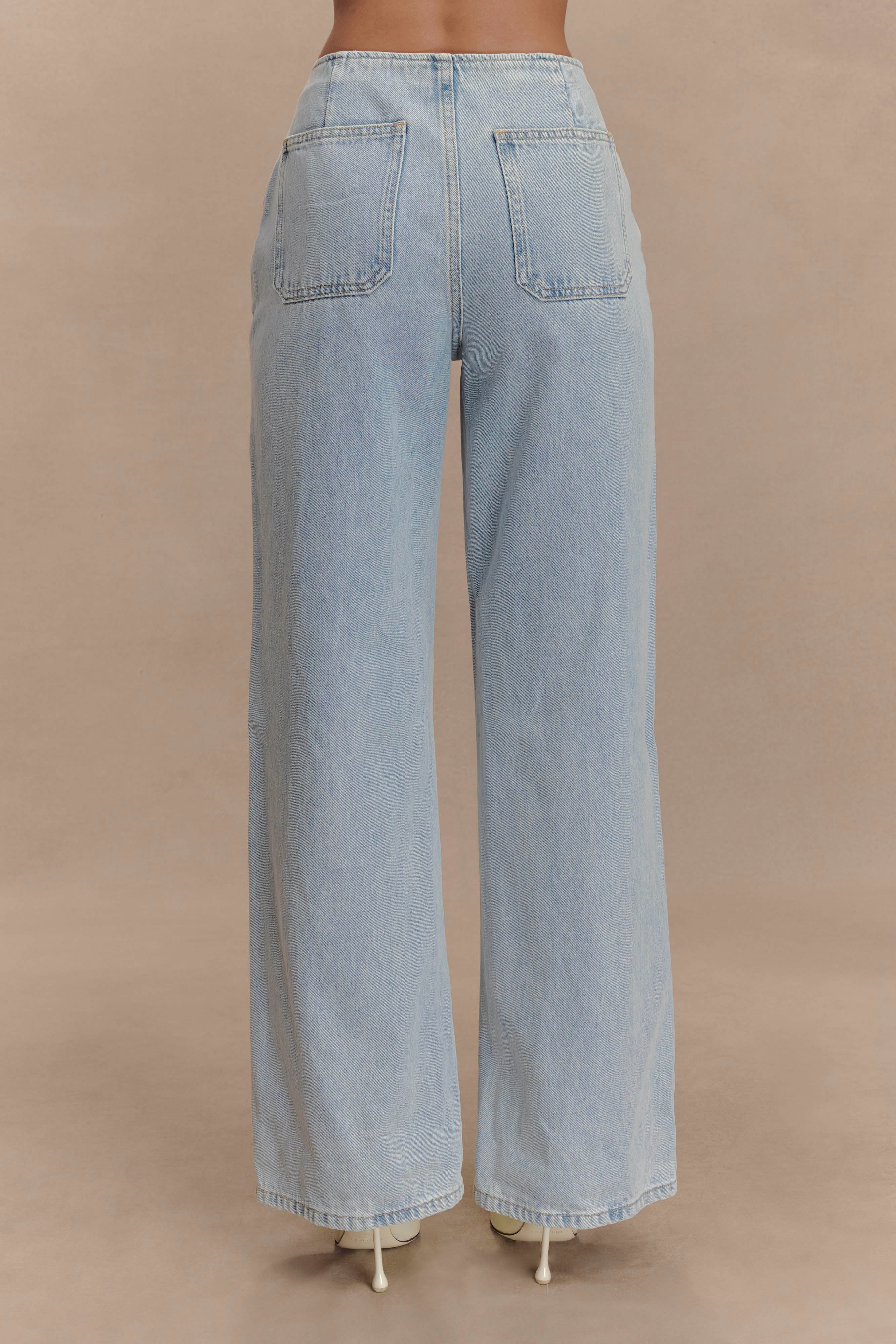 Levauro Caitlin Mid Bel Denim Flare Jeans - Açık Mavi