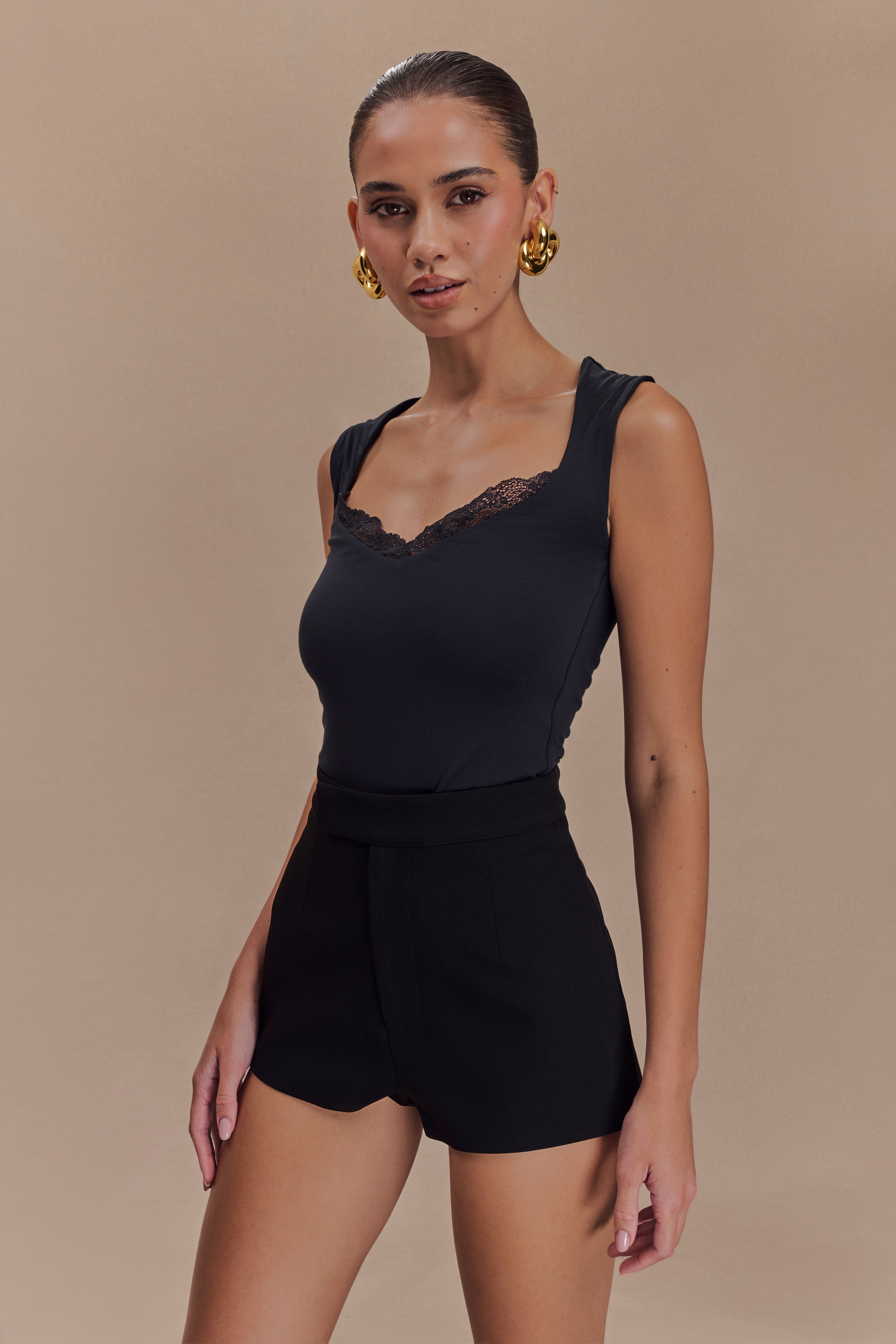 Levauro  Tatianna Dantelli Modal Üst - Siyah