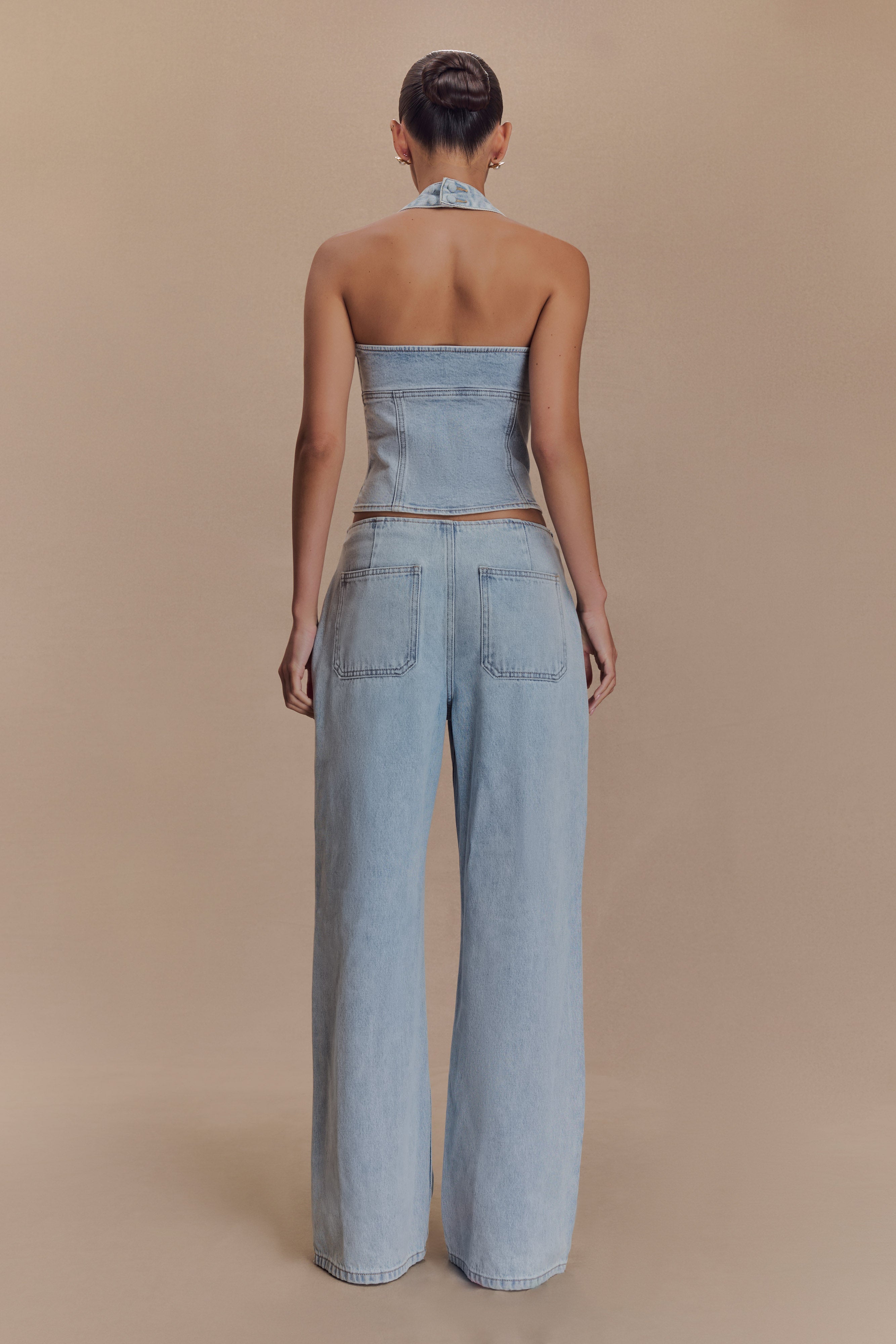 Levauro Caitlin Mid Bel Denim Flare Jeans - Açık Mavi