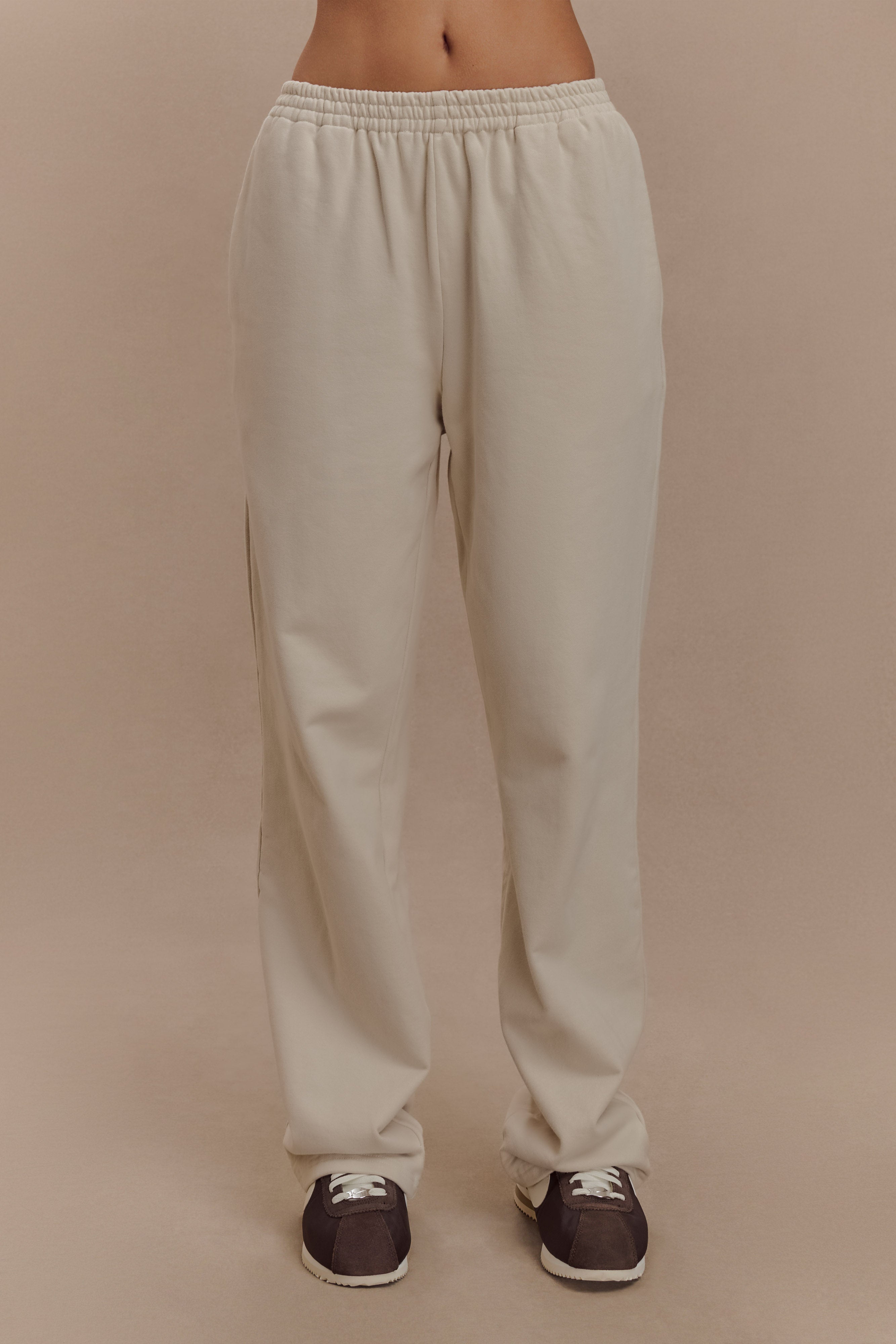 Levauro Blake Düz Bacak Jogger Pantolon - Taş