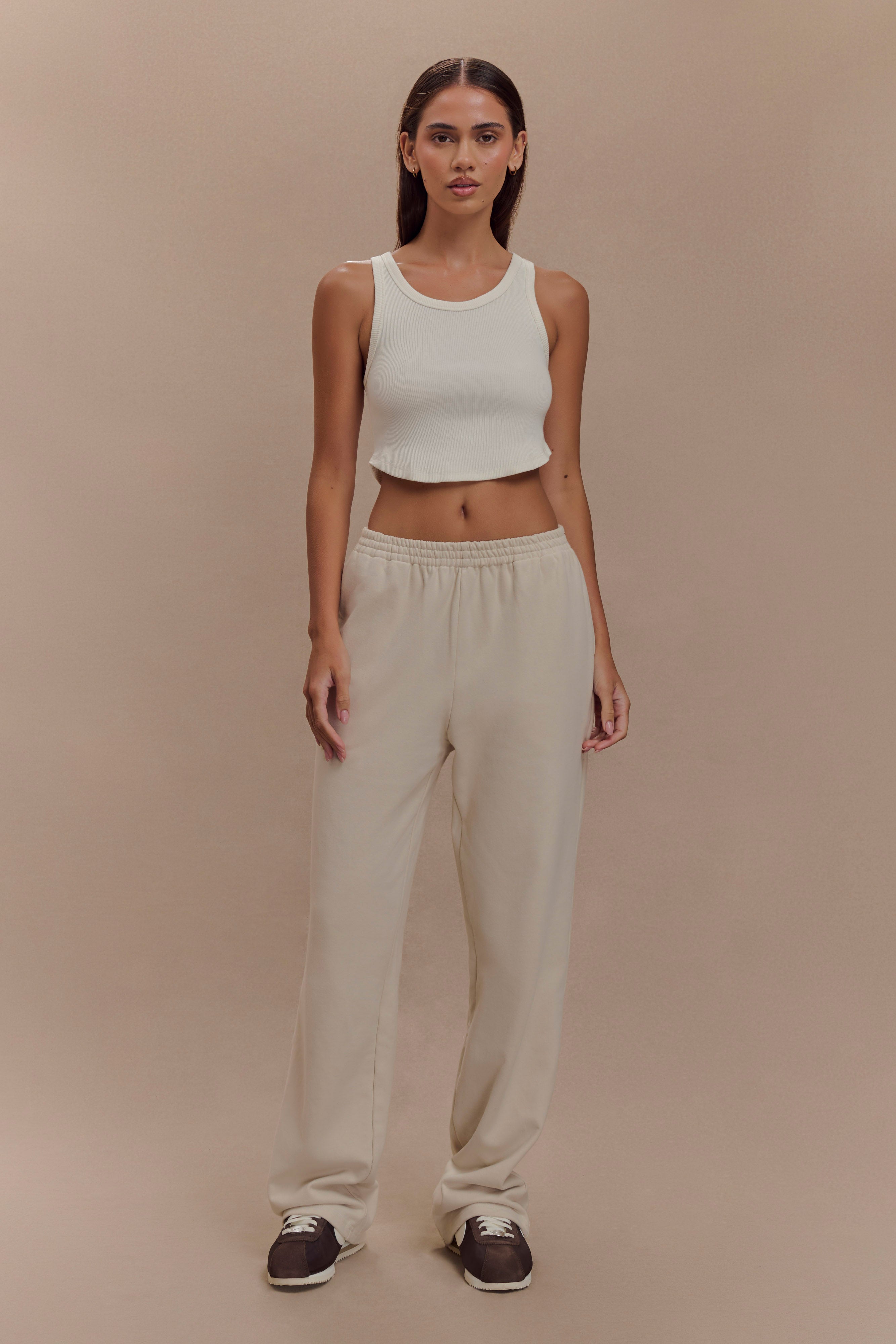 Levauro Blake Düz Bacak Jogger Pantolon - Taş