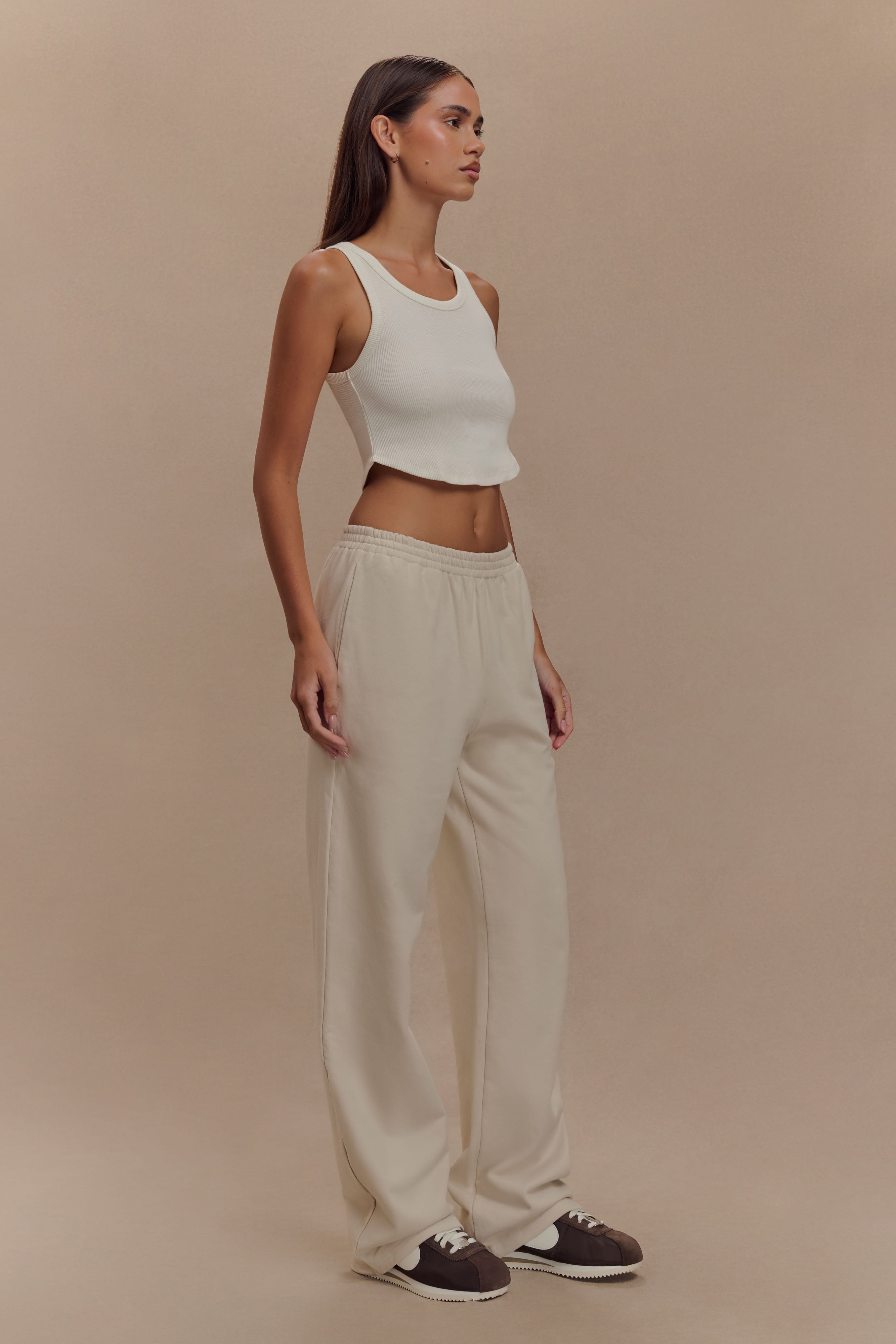Levauro Blake Düz Bacak Jogger Pantolon - Taş