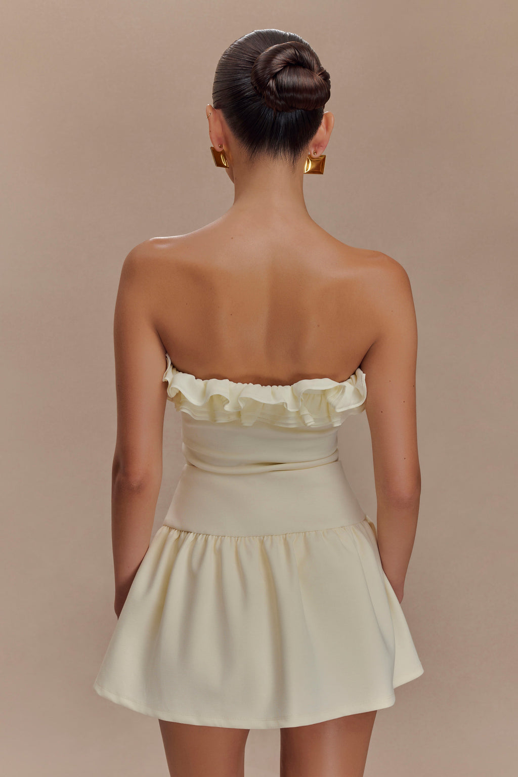 Levauro Jennie Frill Mini Şort - Fildişi