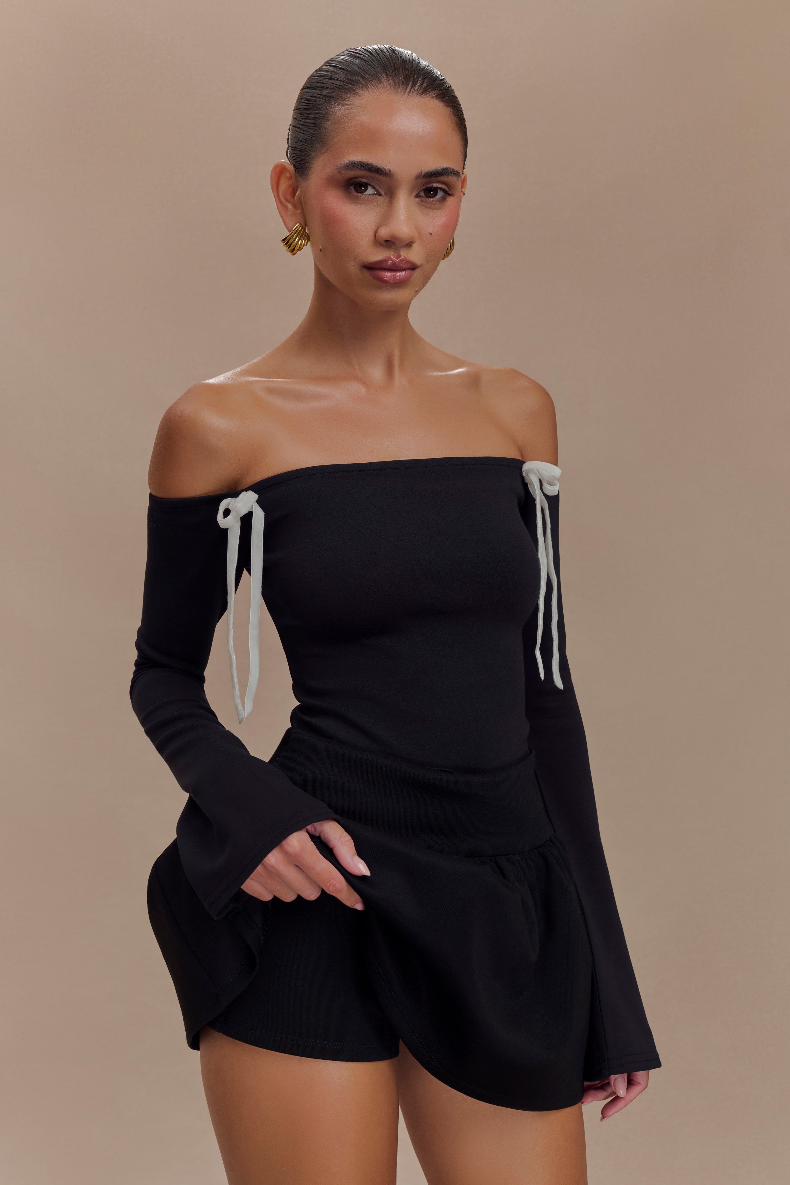 Levauro  Jennie Frill Mini Şort - Siyah