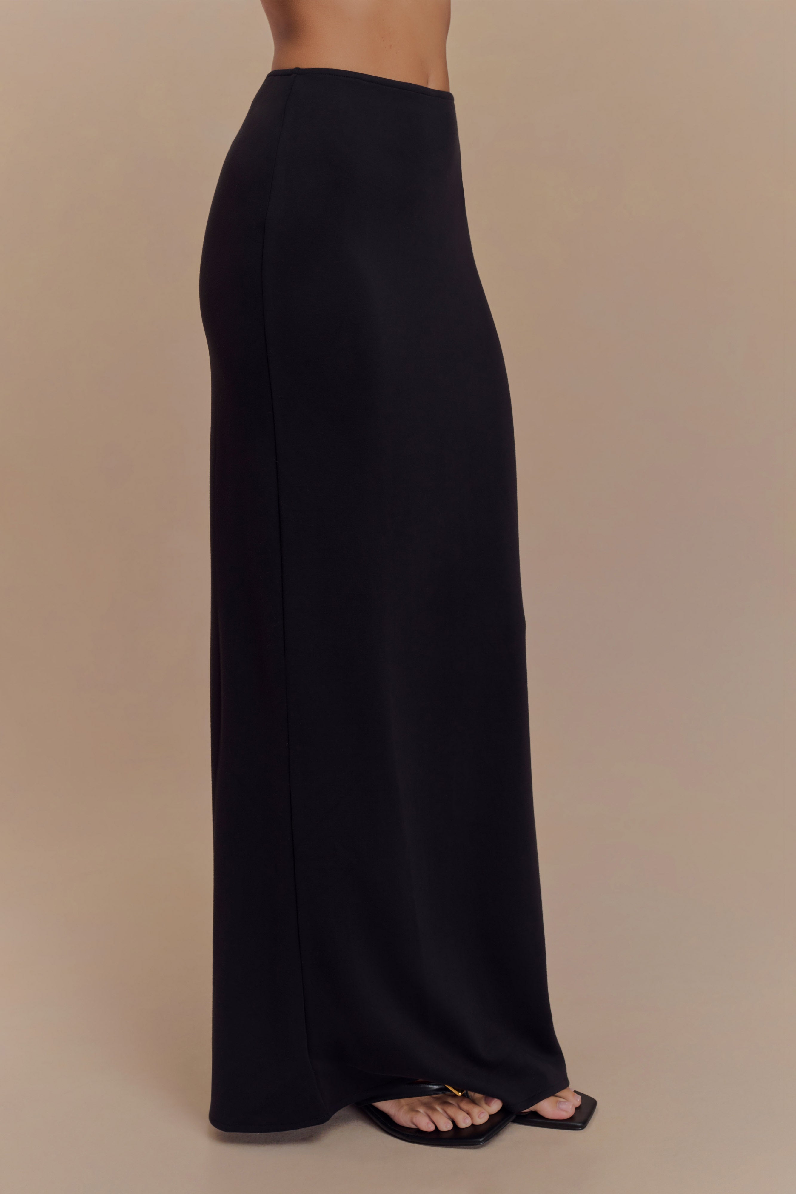Levauro  Eris Scuba Jersey Maxi Etek - Siyah