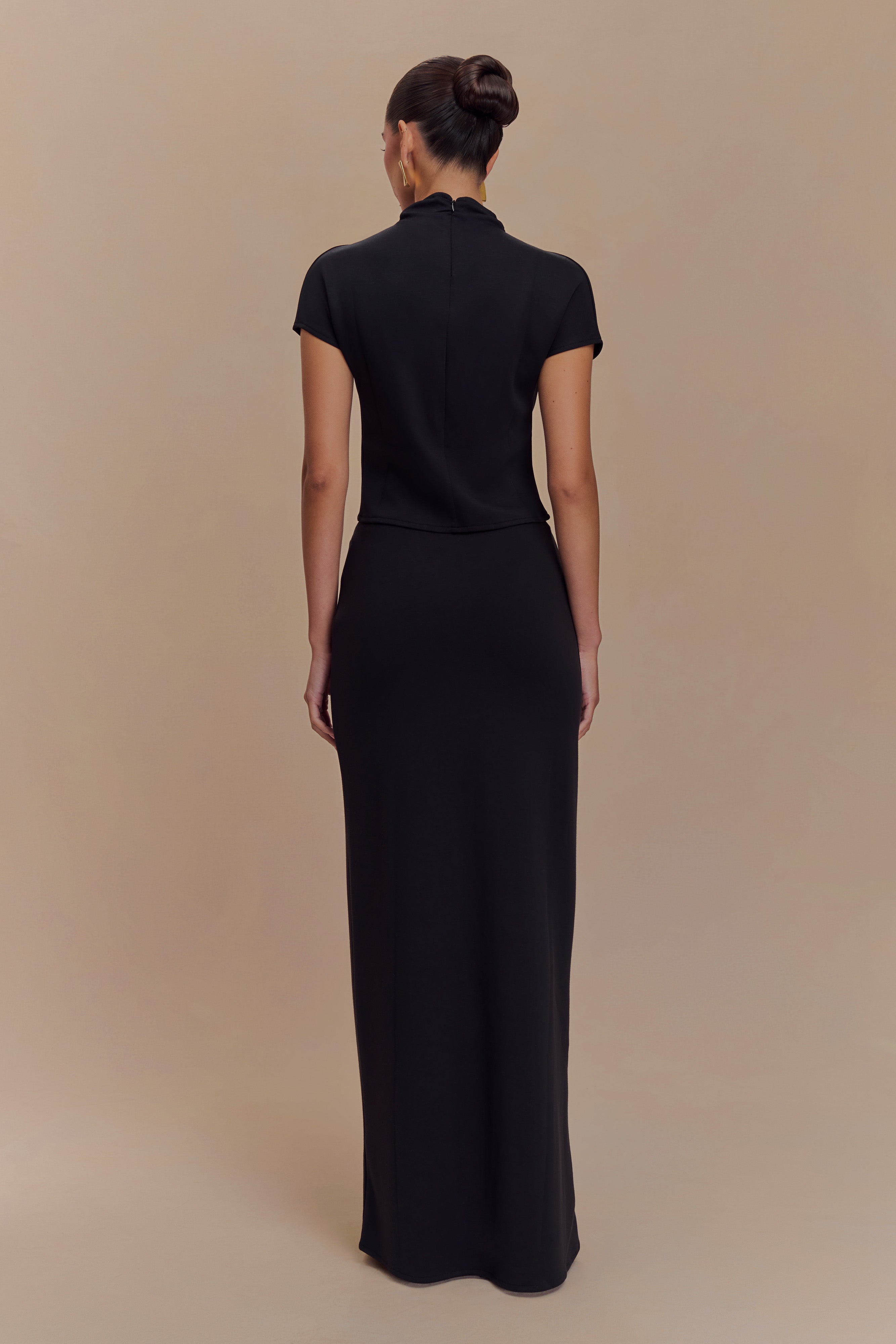 Levauro  Eris Scuba Jersey Maxi Etek - Siyah