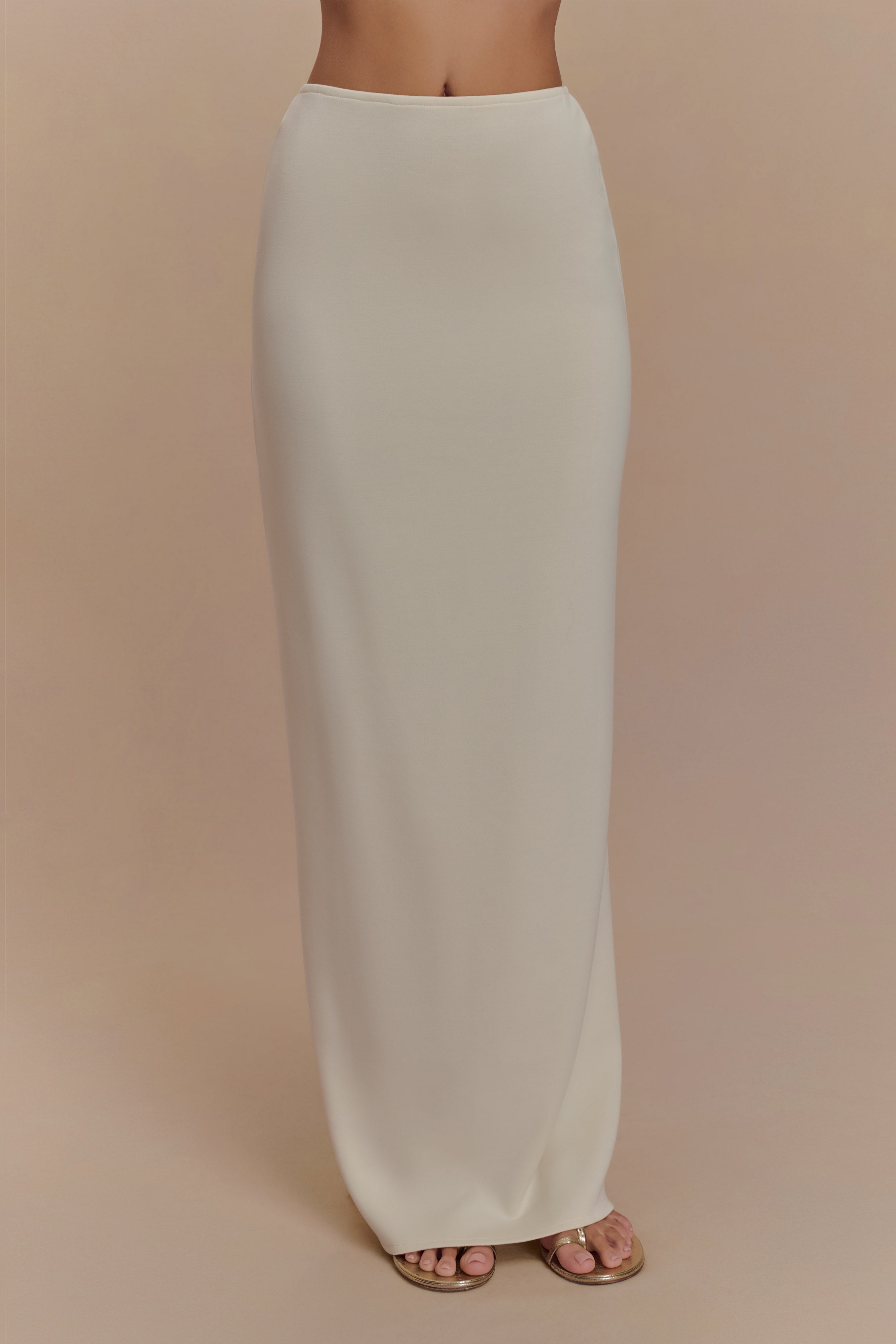 Levauro Eris Scuba Jersey Maxi Etek - Fildişi