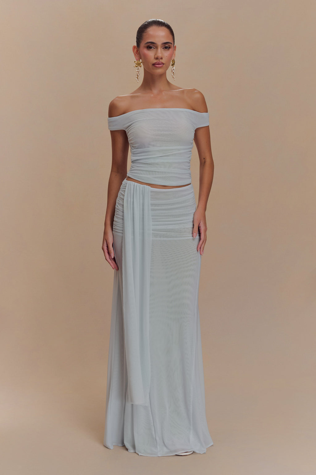 Levauro Brooklyn File Crop Top - Soluk Mavi