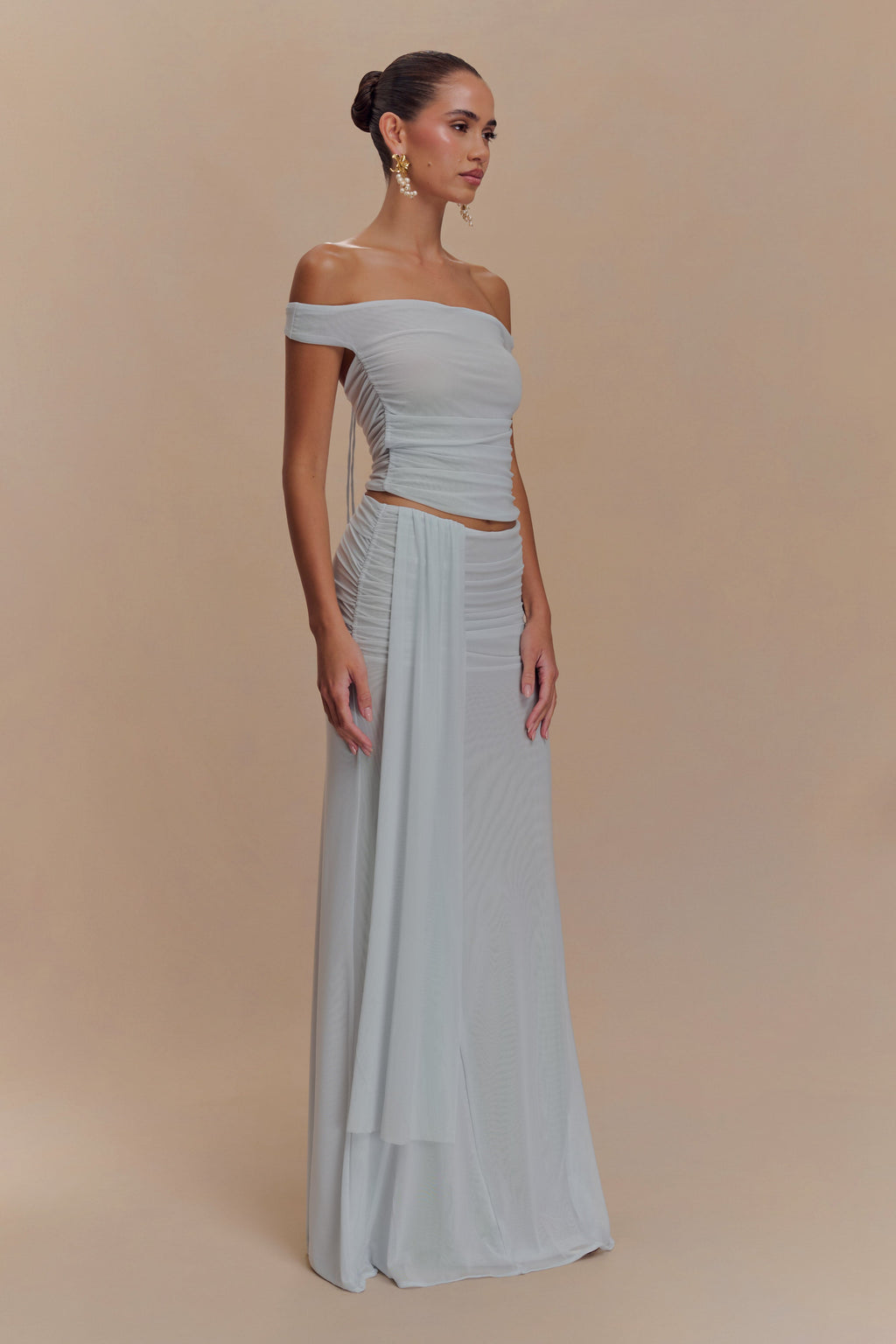 Levauro Brooklyn File Crop Top - Soluk Mavi
