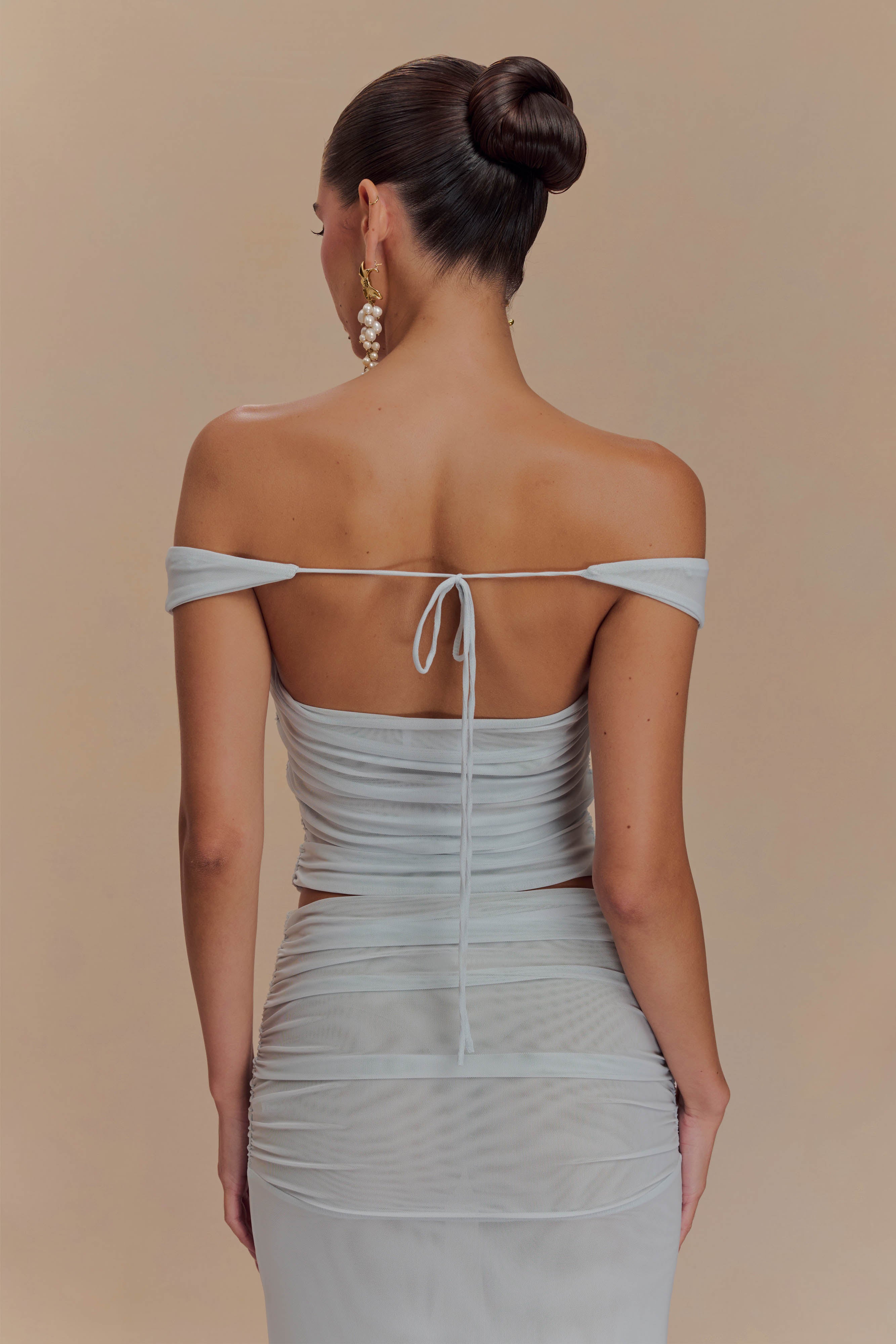Levauro Brooklyn File Crop Top - Soluk Mavi