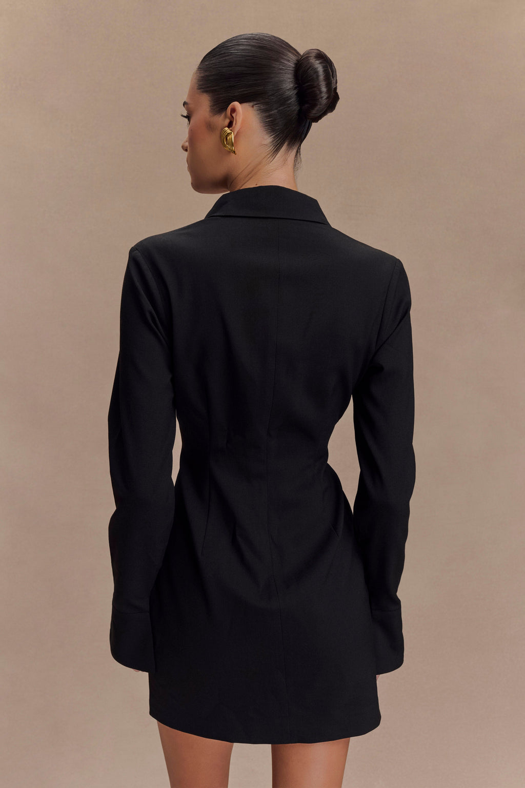Levauro Dorian Fitted Gömlek Mini Elbise - Siyah