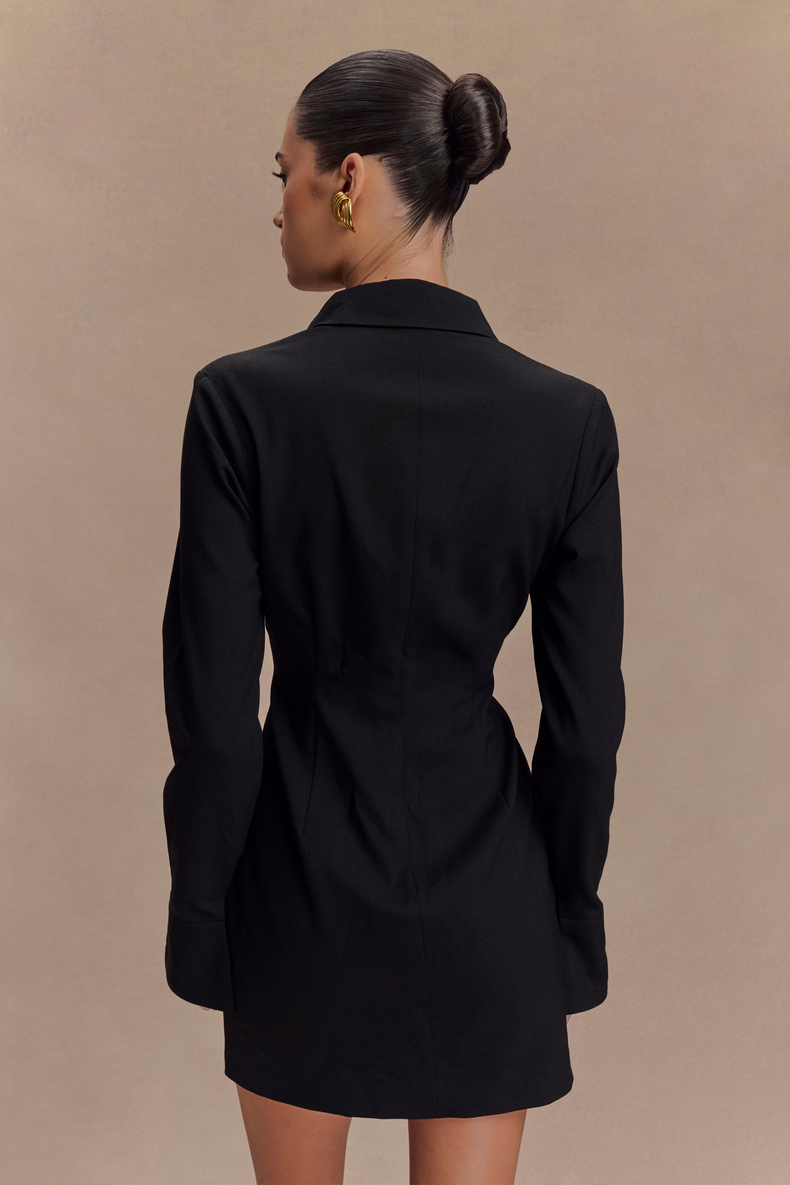 Levauro Dorian Fitted Gömlek Mini Elbise - Siyah