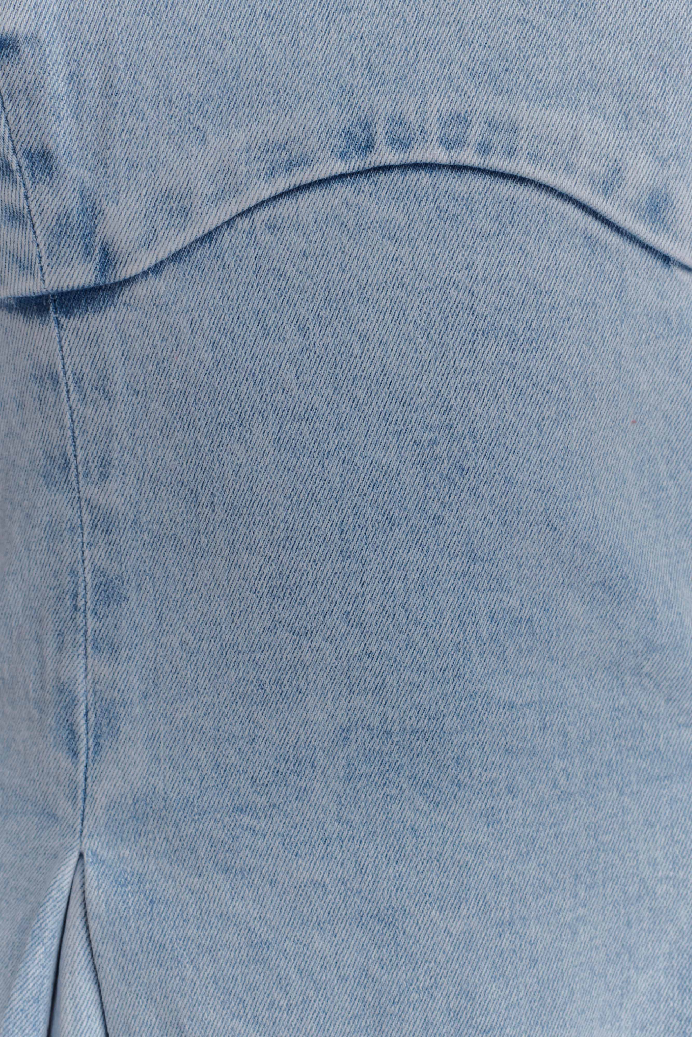 Levauro Harlyn Denim Midi Elbise - Açık Mavi
