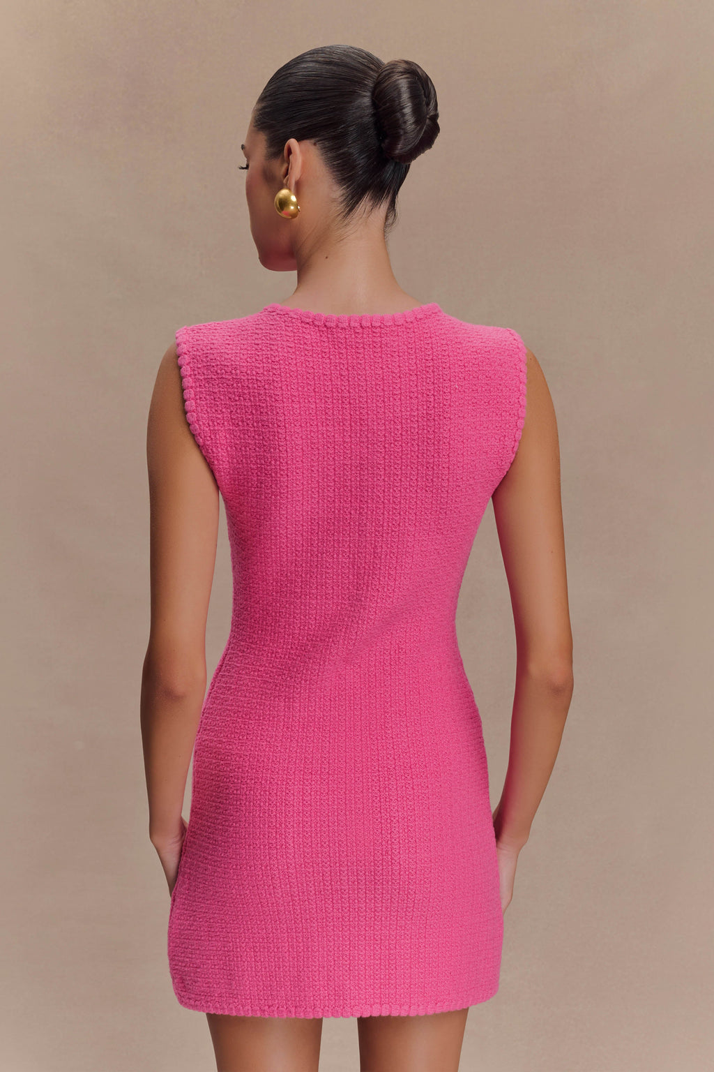 Levauro Mia Triko Mini Elbise - Pembe