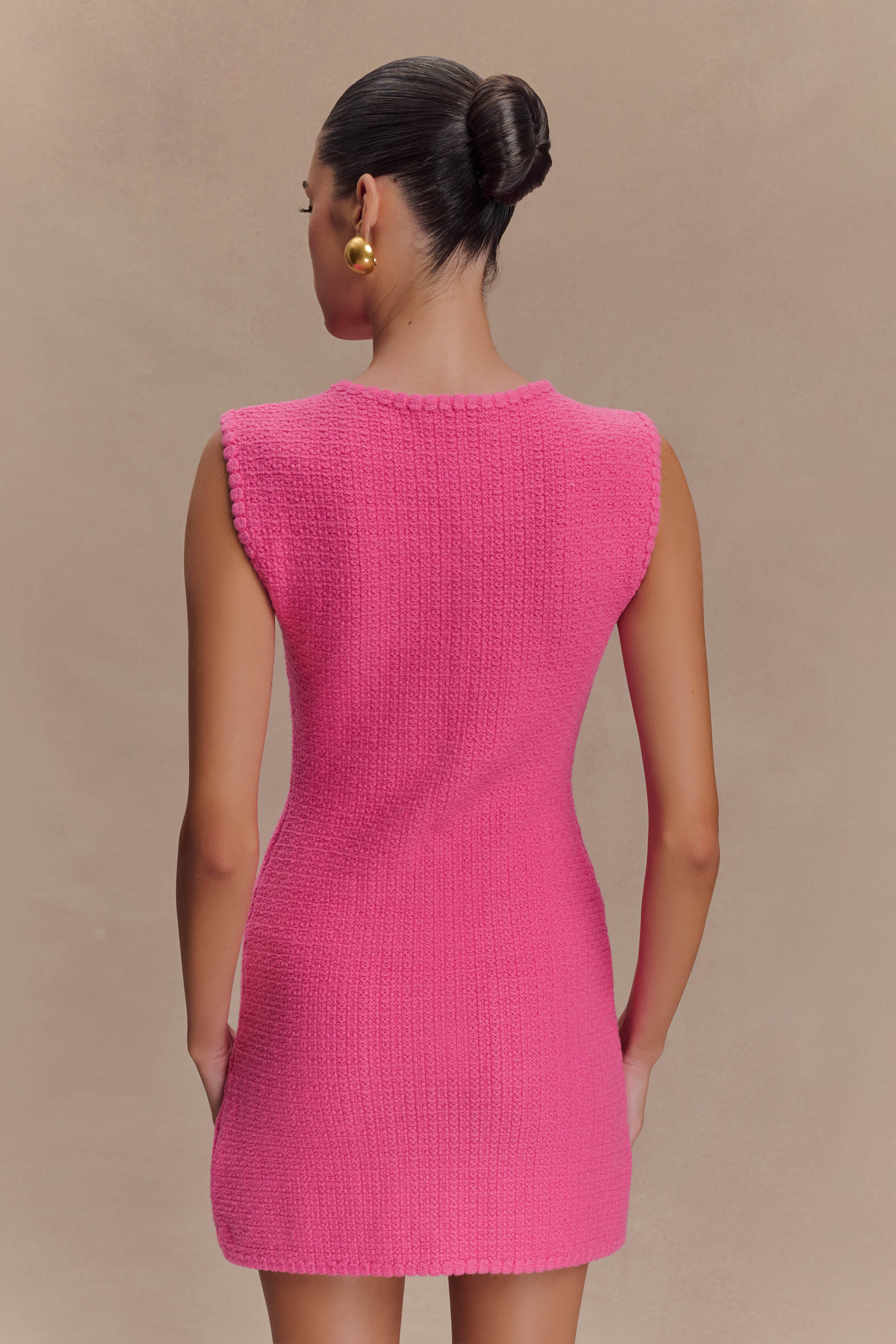 Levauro Mia Triko Mini Elbise - Pembe