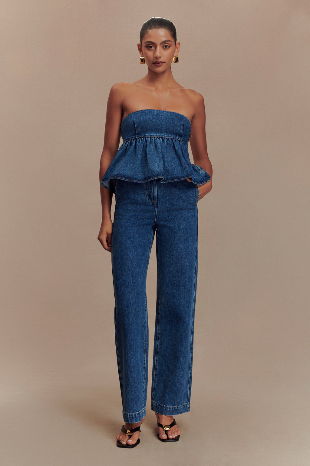 Levauro Rayne Geniş Paça Denim Jean - 90'Lar Mavi