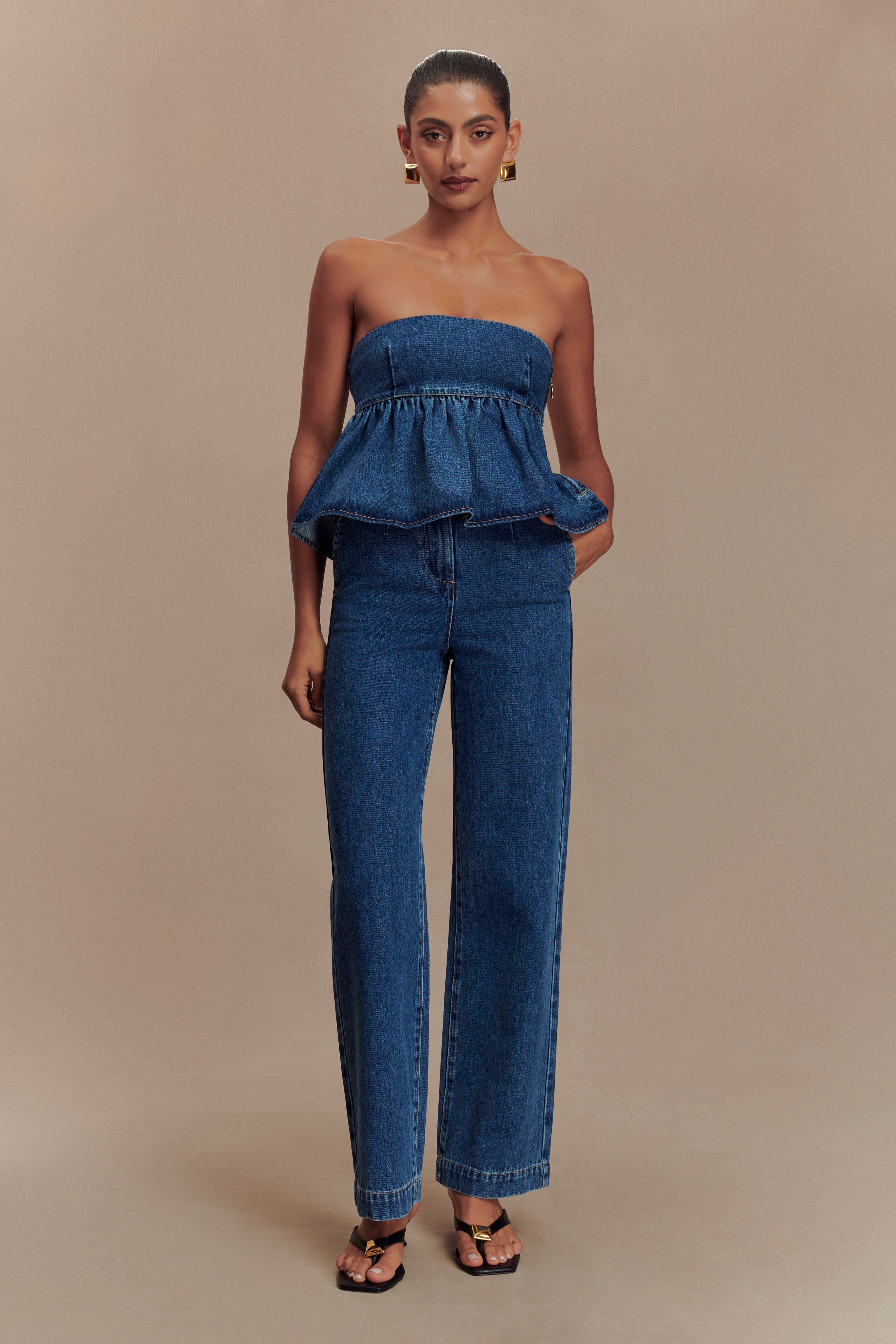 Levauro Rayne Geniş Paça Denim Jean - 90'Lar Mavi