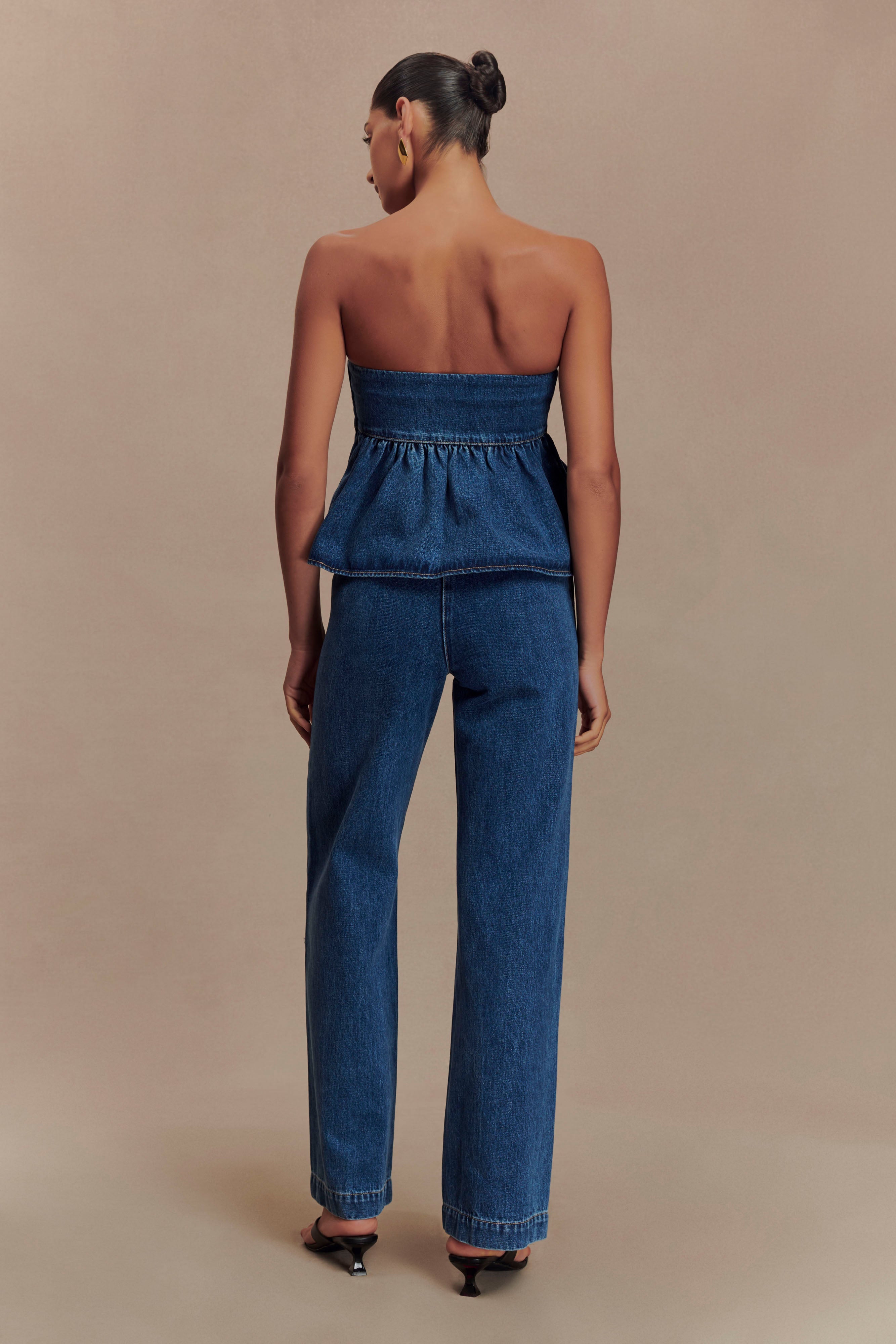Levauro Rayne Geniş Paça Denim Jean - 90'Lar Mavi