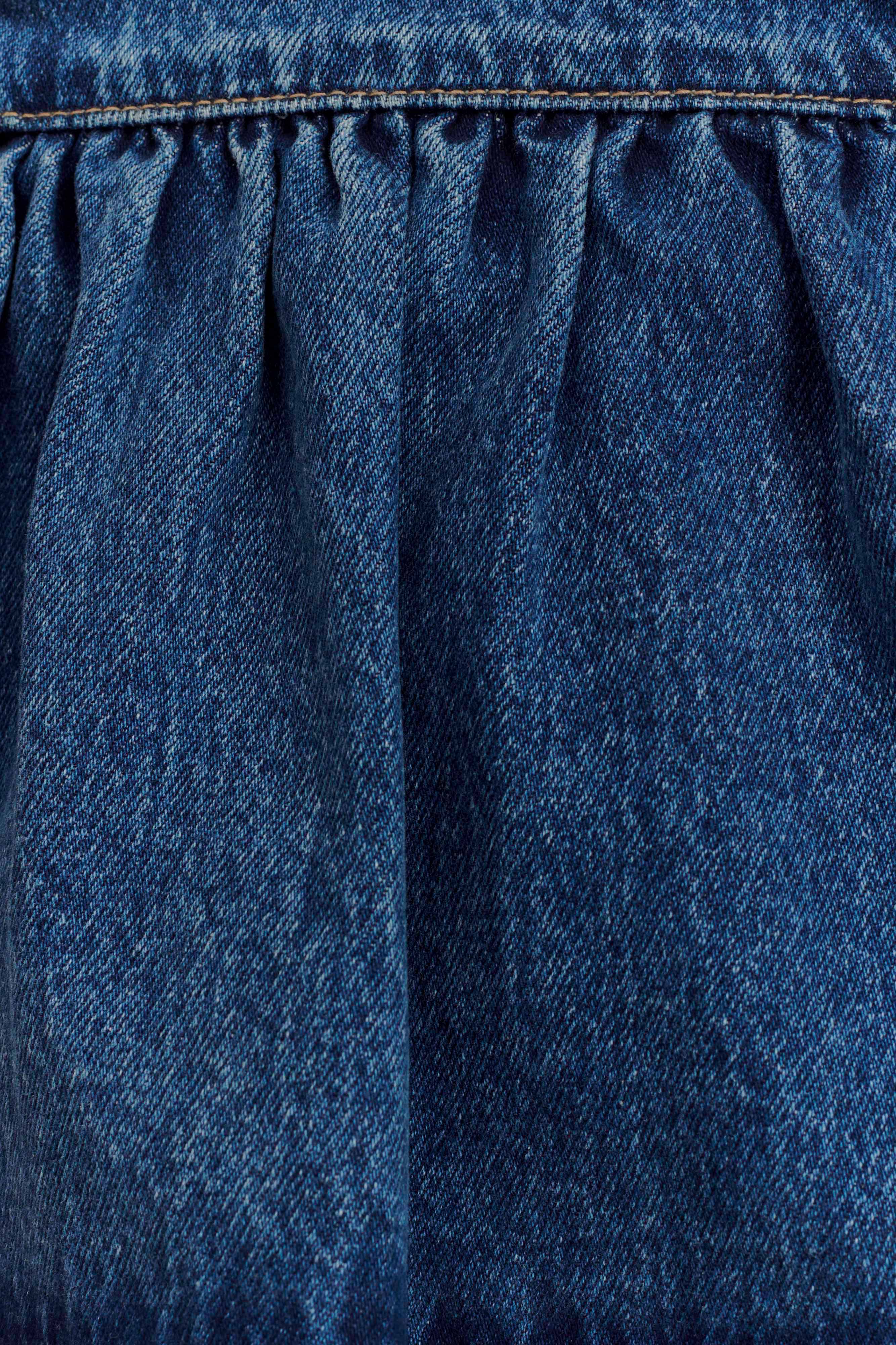 Levauro Pauline Straplez Denim Üst - 90'Lar Mavi