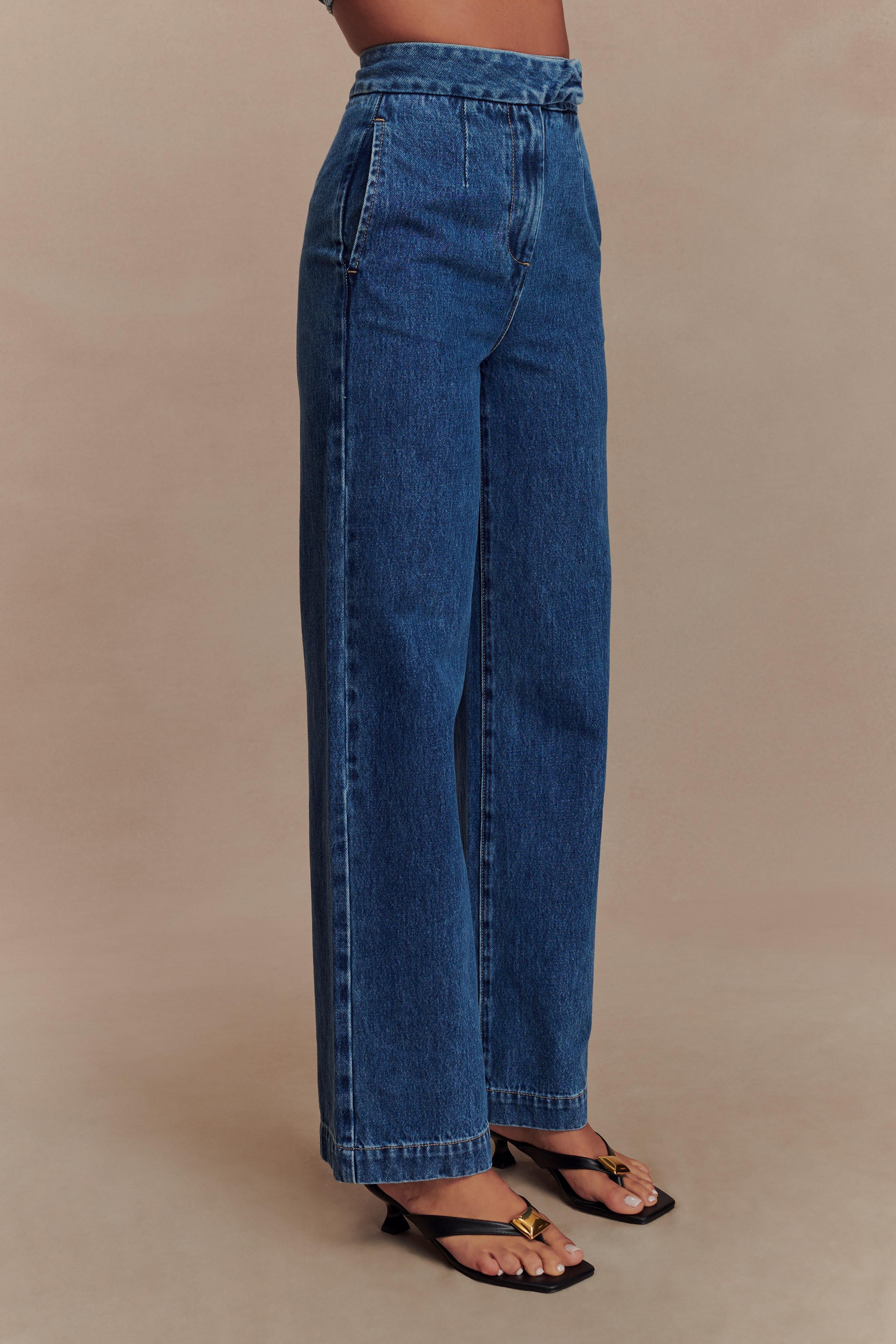 Levauro Rayne Geniş Paça Denim Jean - 90'Lar Mavi
