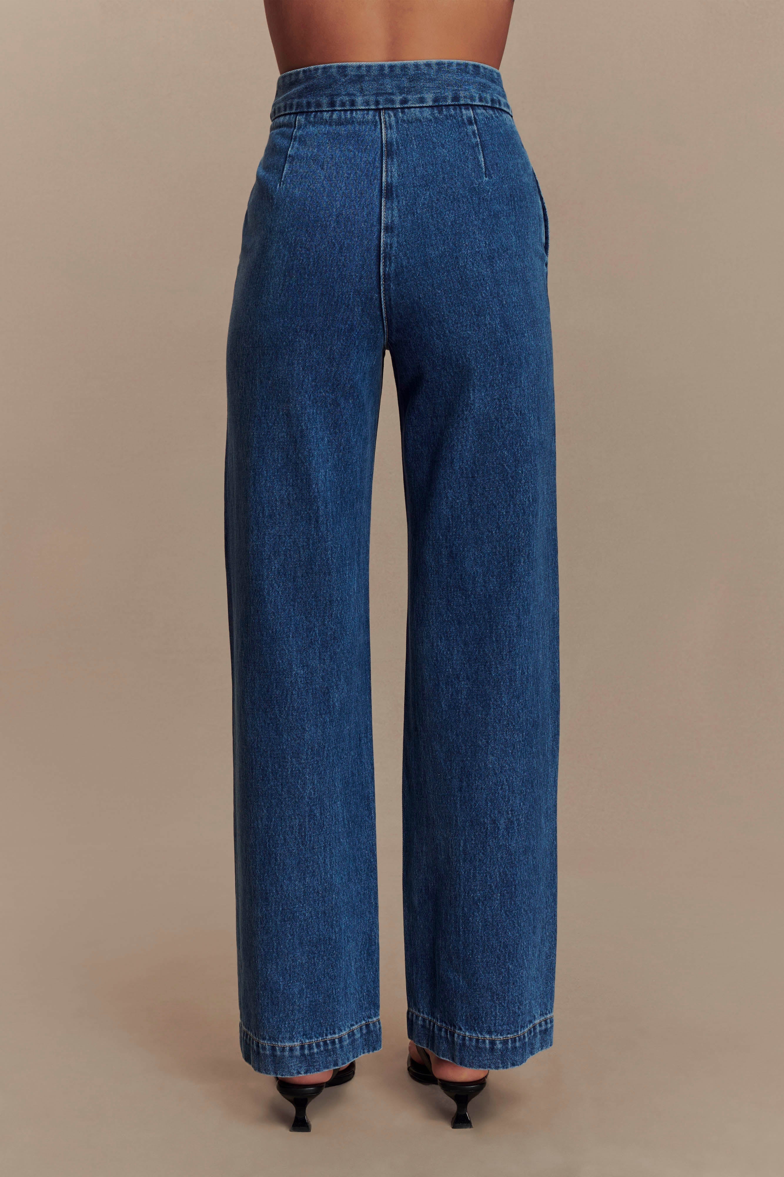 Levauro Rayne Geniş Paça Denim Jean - 90'Lar Mavi