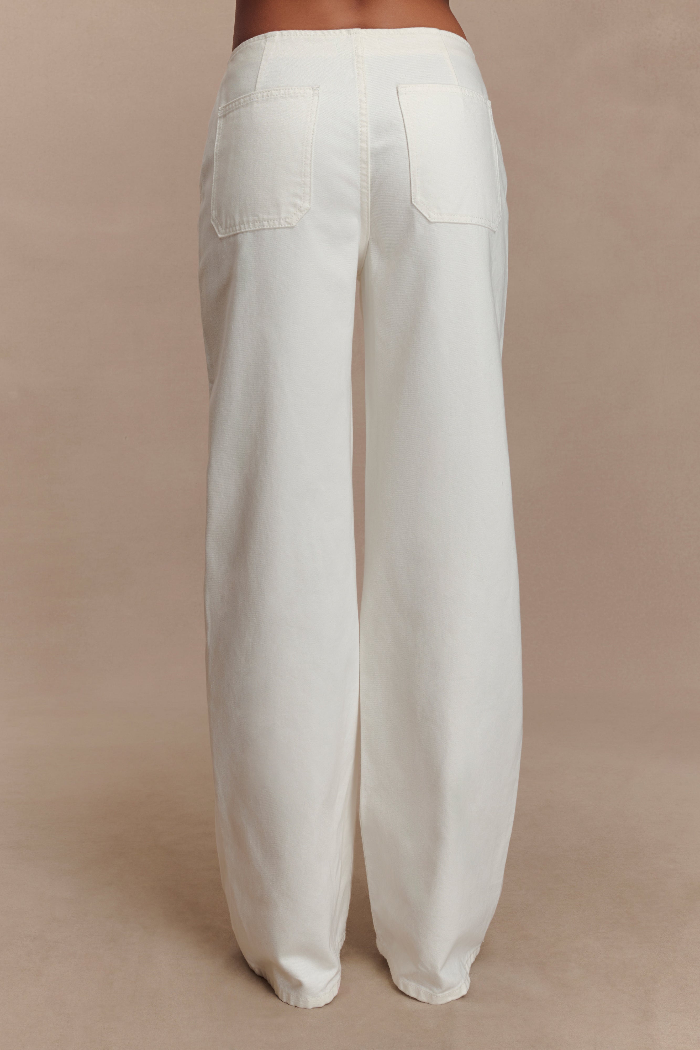 Levauro Caitlin Mid Bel Denim Flare Jeans - Beyaz