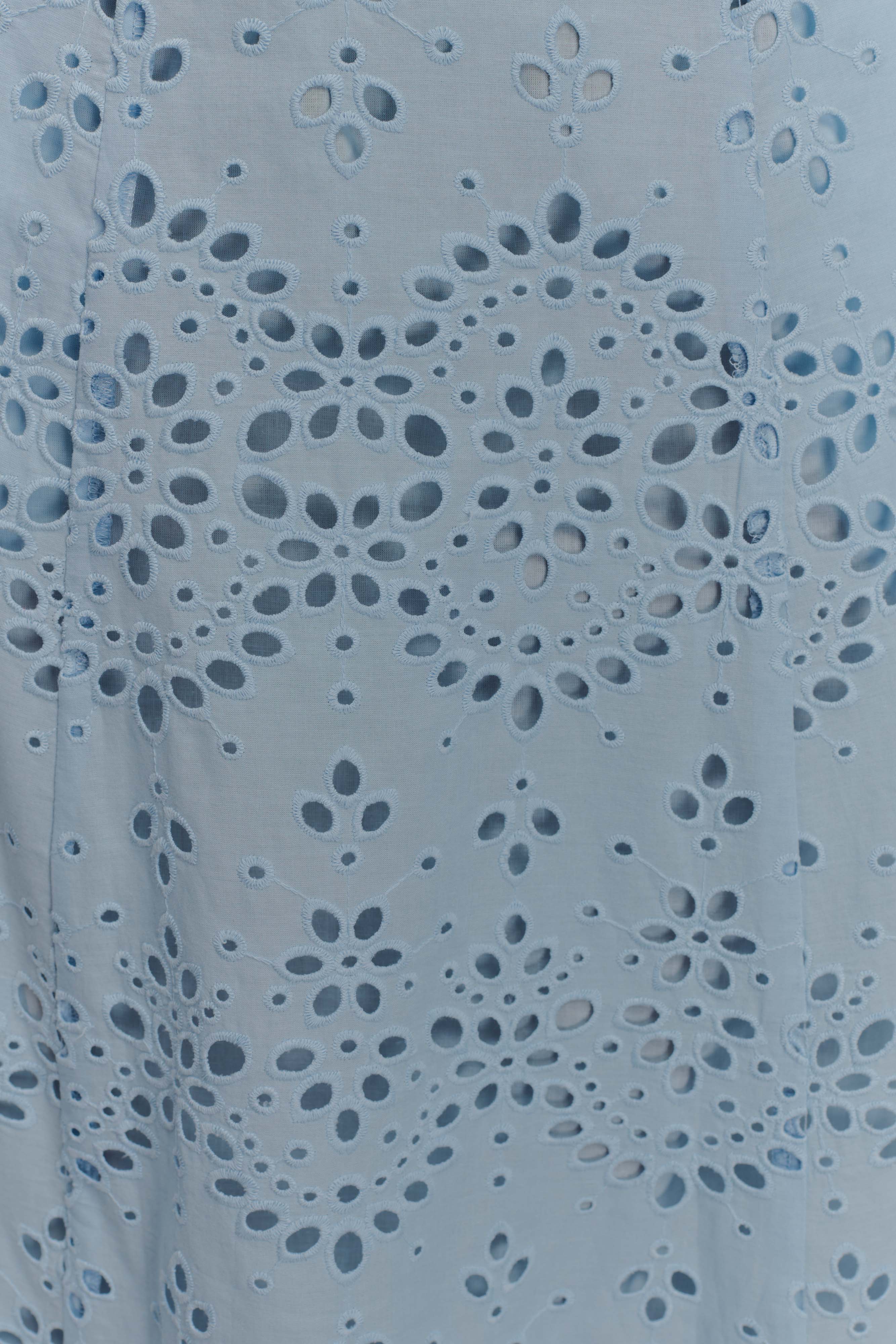 Levauro Arla Broderie Midi Etek - Soluk Peygamber Çiçeği Mavisi