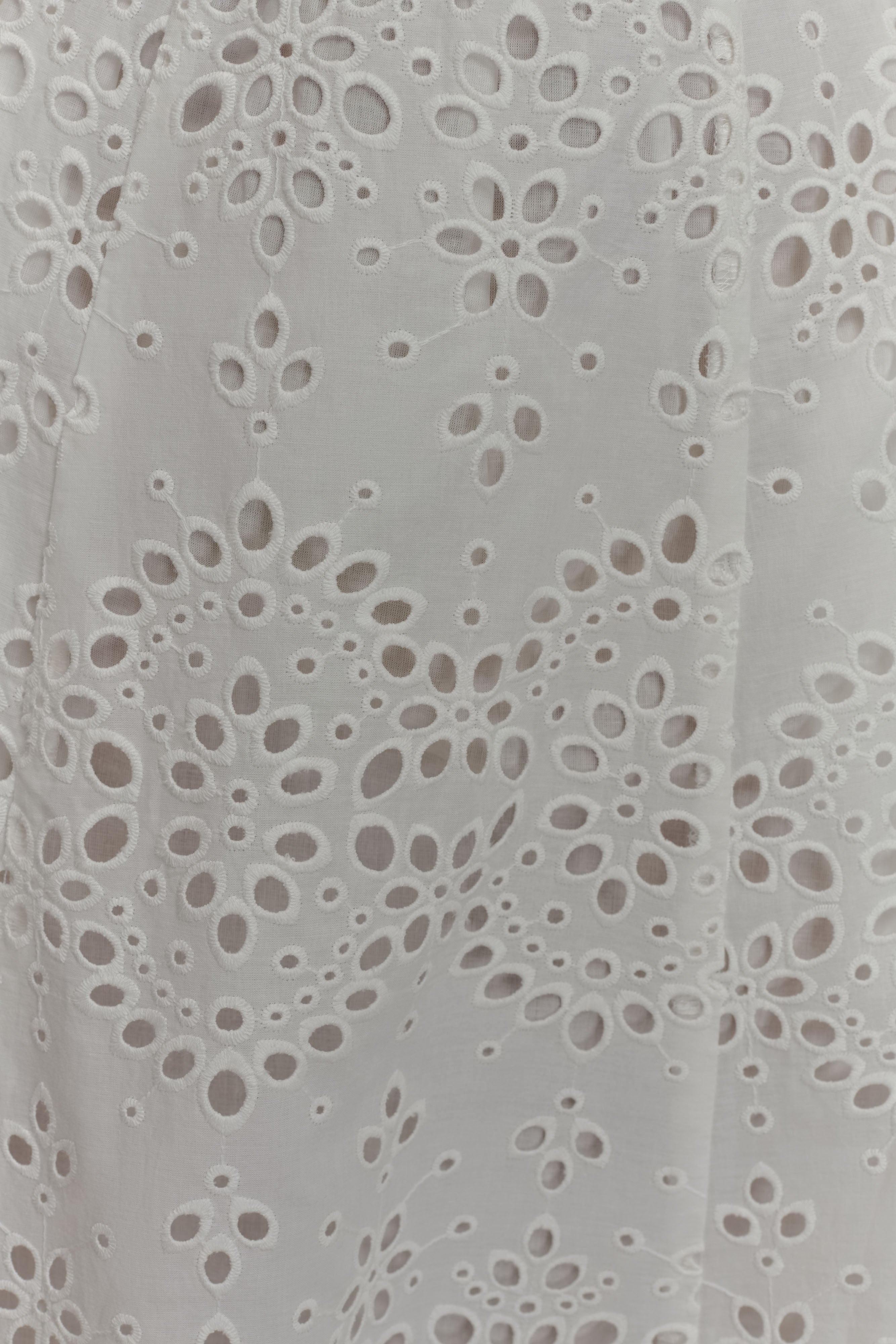 Levauro Arla Broderie Midi Etek - Beyaz